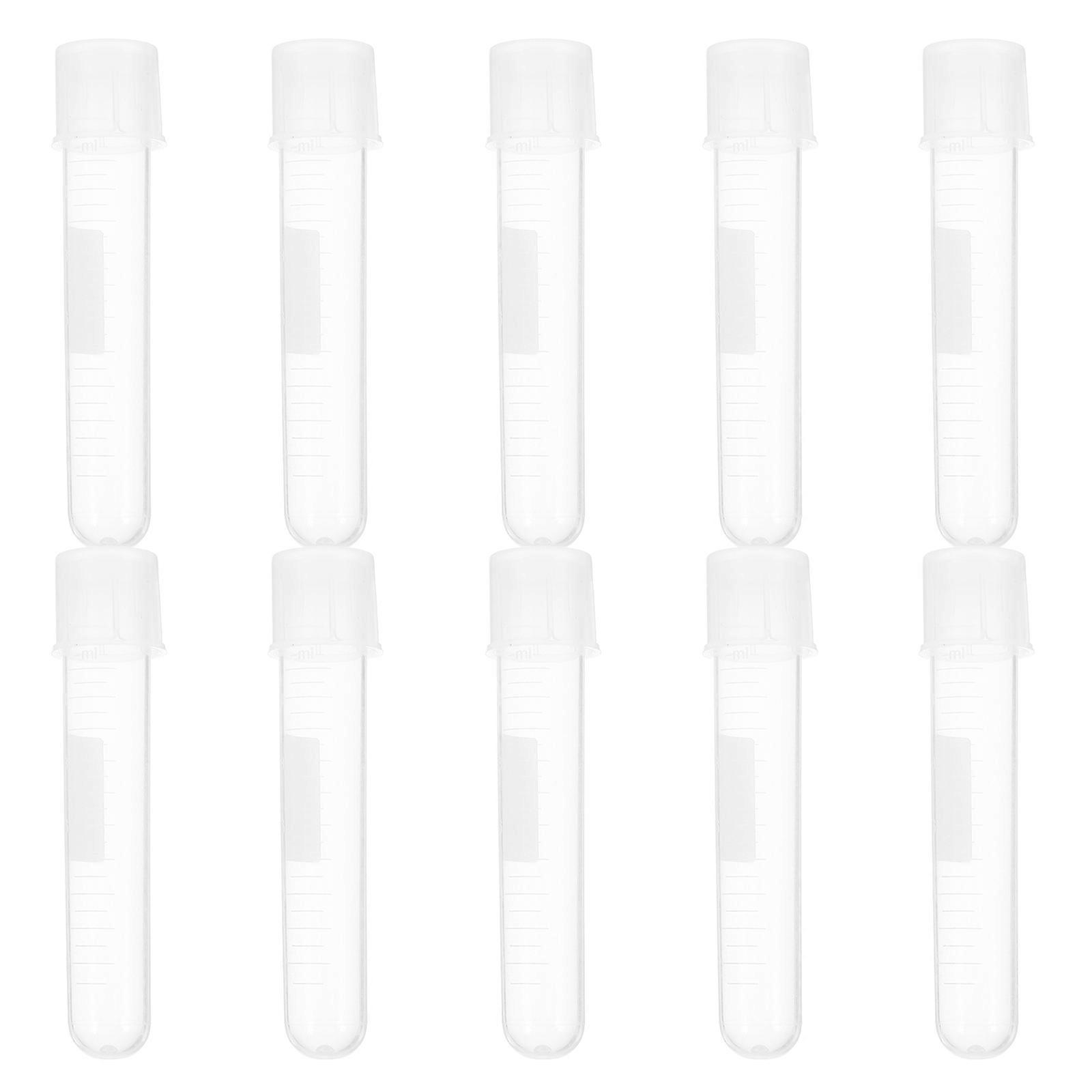 10Pcs Plastic Sample Tubes With Caps Designed For Liquid Storage 12Ml Capacity Ideal For Laboratory Use