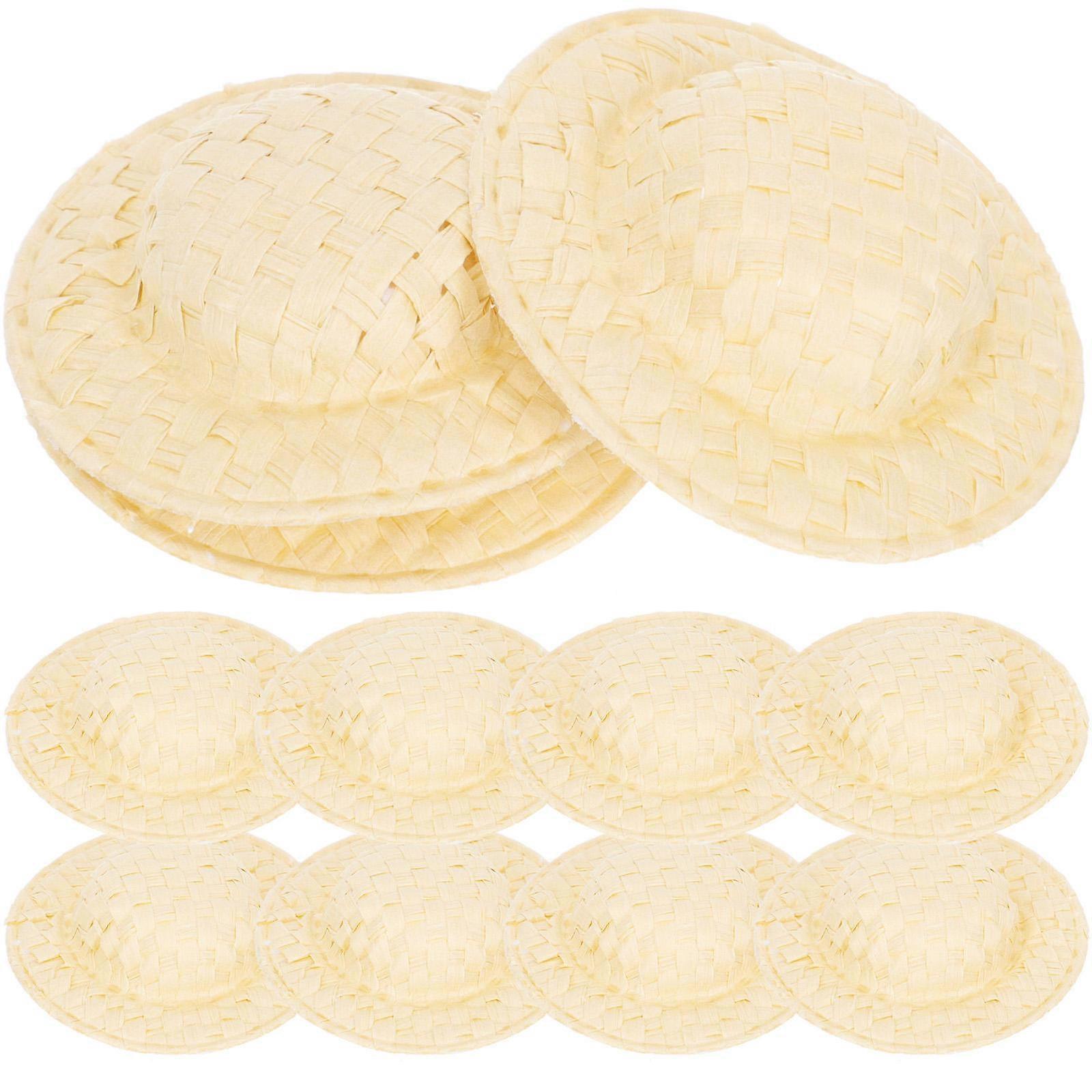 20pcs Mini Woven Paper Hats for Dolls   Creative DIY Craft Accessories, Adorable Decor for Miniature Doll Costumes, Chic Fashionable Weaving Craft