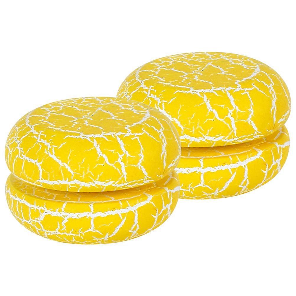 Adorable Yo-Yo Balls 2Pcs Wood String Balls For Students Back To School Season Yellow Round Improve Hand-Eye Coordination