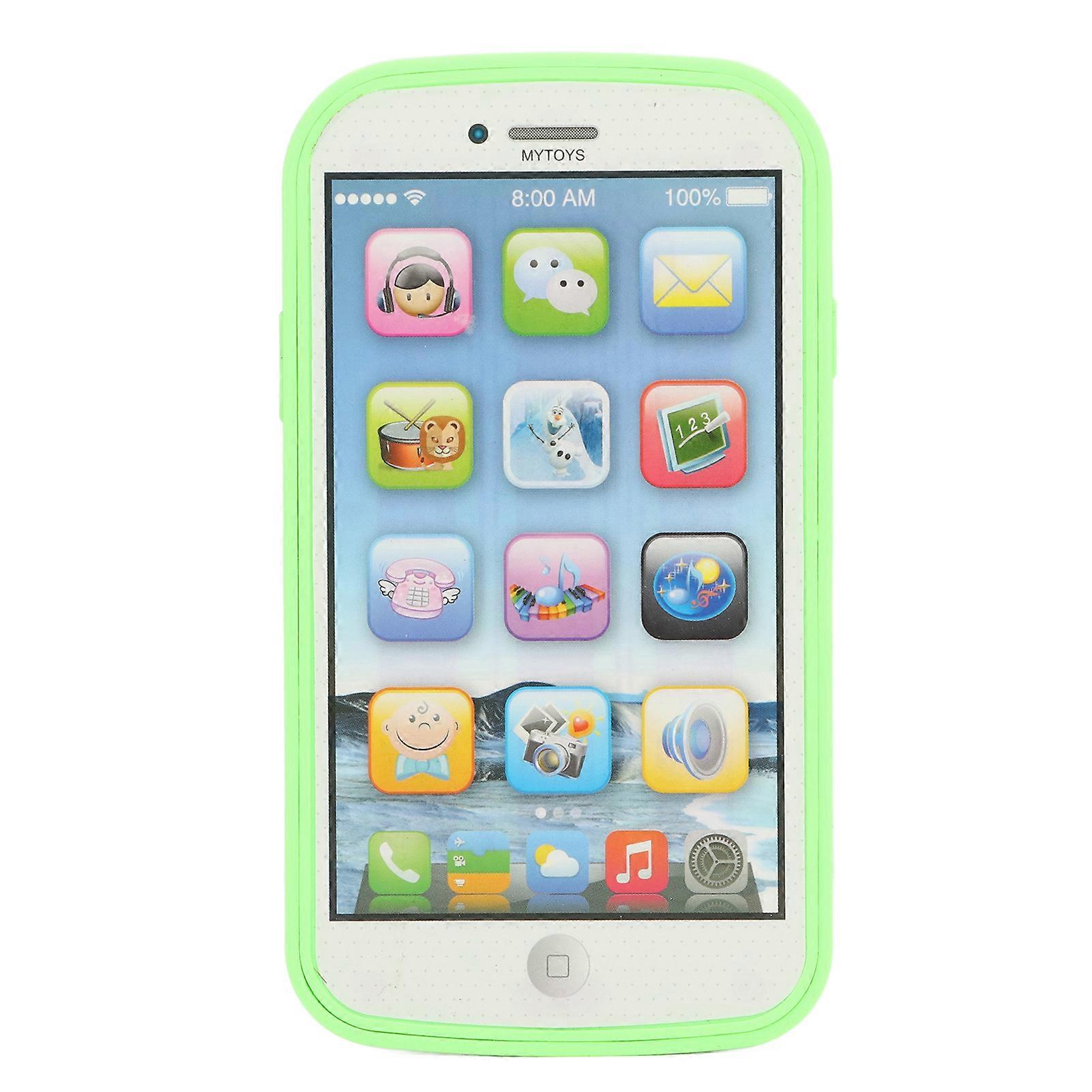 Kids English Learning Machine Touching Screen Phone Shaped Language Learning Educational Machine Green