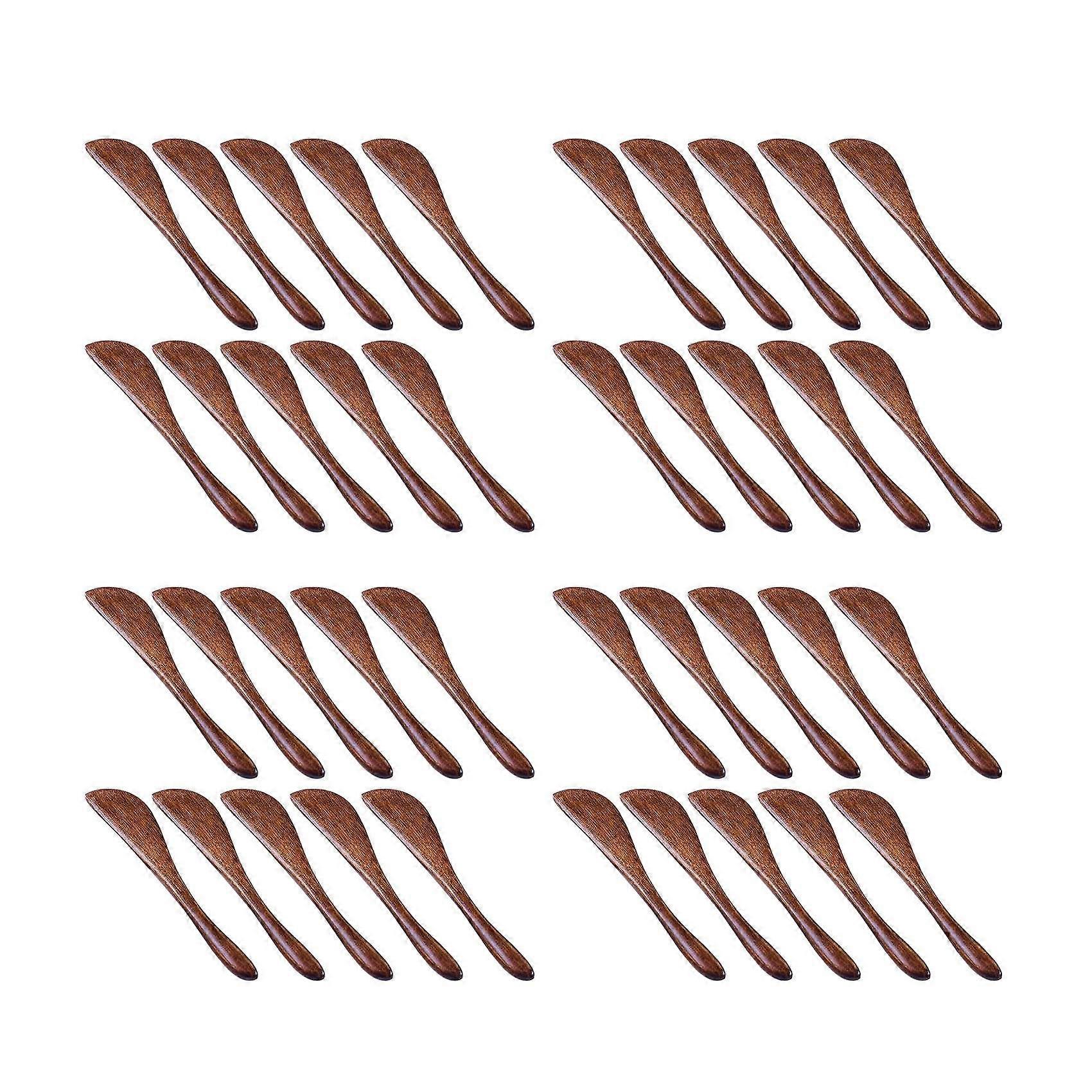 40 Pack Wooden Butter Knife, 6 Inch Condiment Knives Wood Super Handy Kitchen Utensils Jelly Spreade