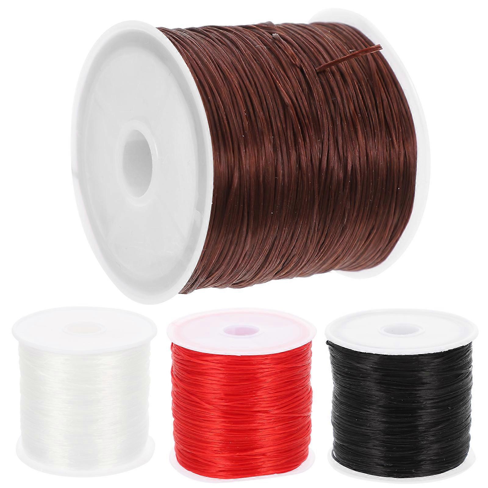 4 Rolls Elastic Jewelry Ropes for DIY Bracelets Assorted Colors Premium Elastic Fibers 0.5mm