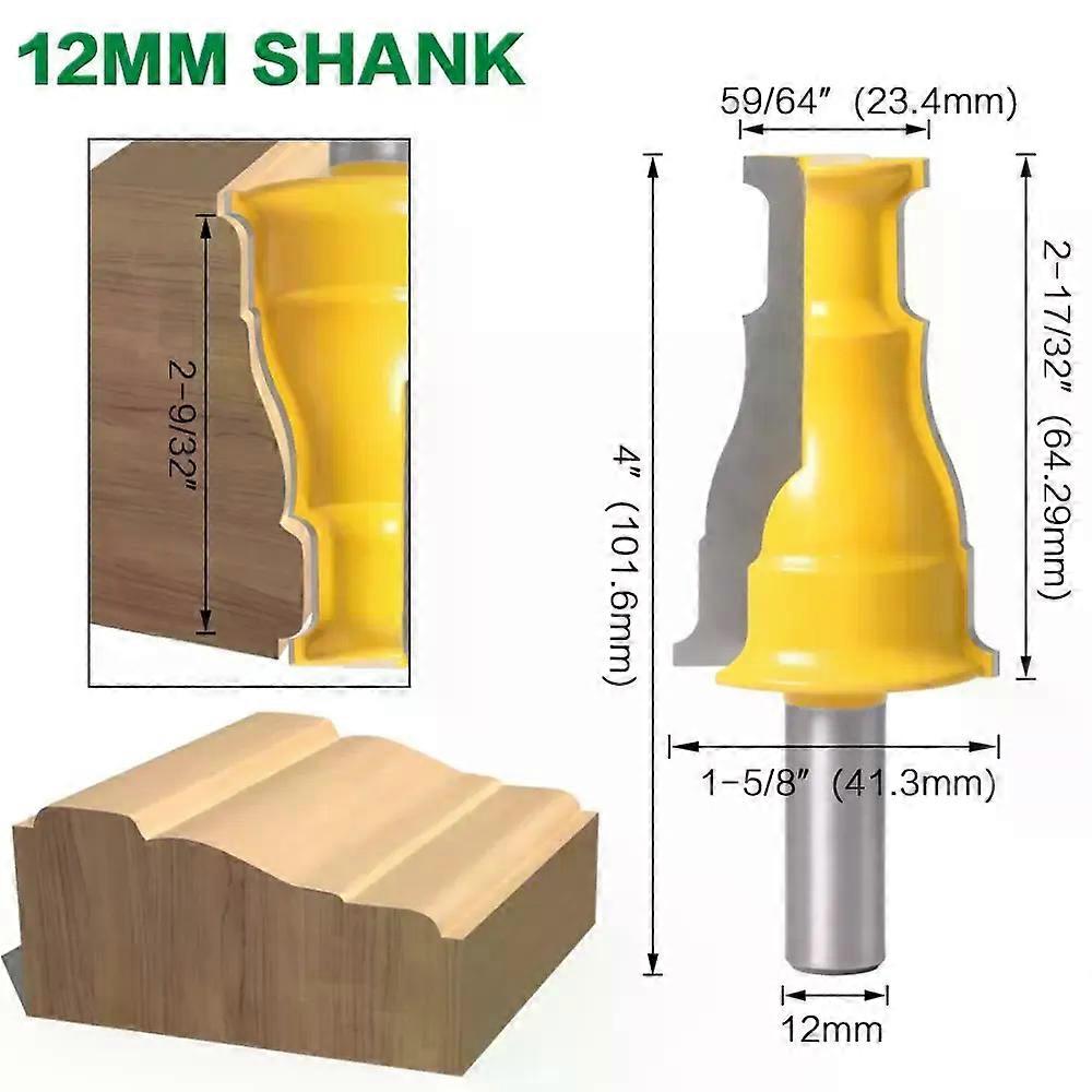 1Pc Door & Window Casing Router Bit - 1/2 Shank12mm shank Line knife Woodworking cutter Tenon Cutter for Woodworking Tools