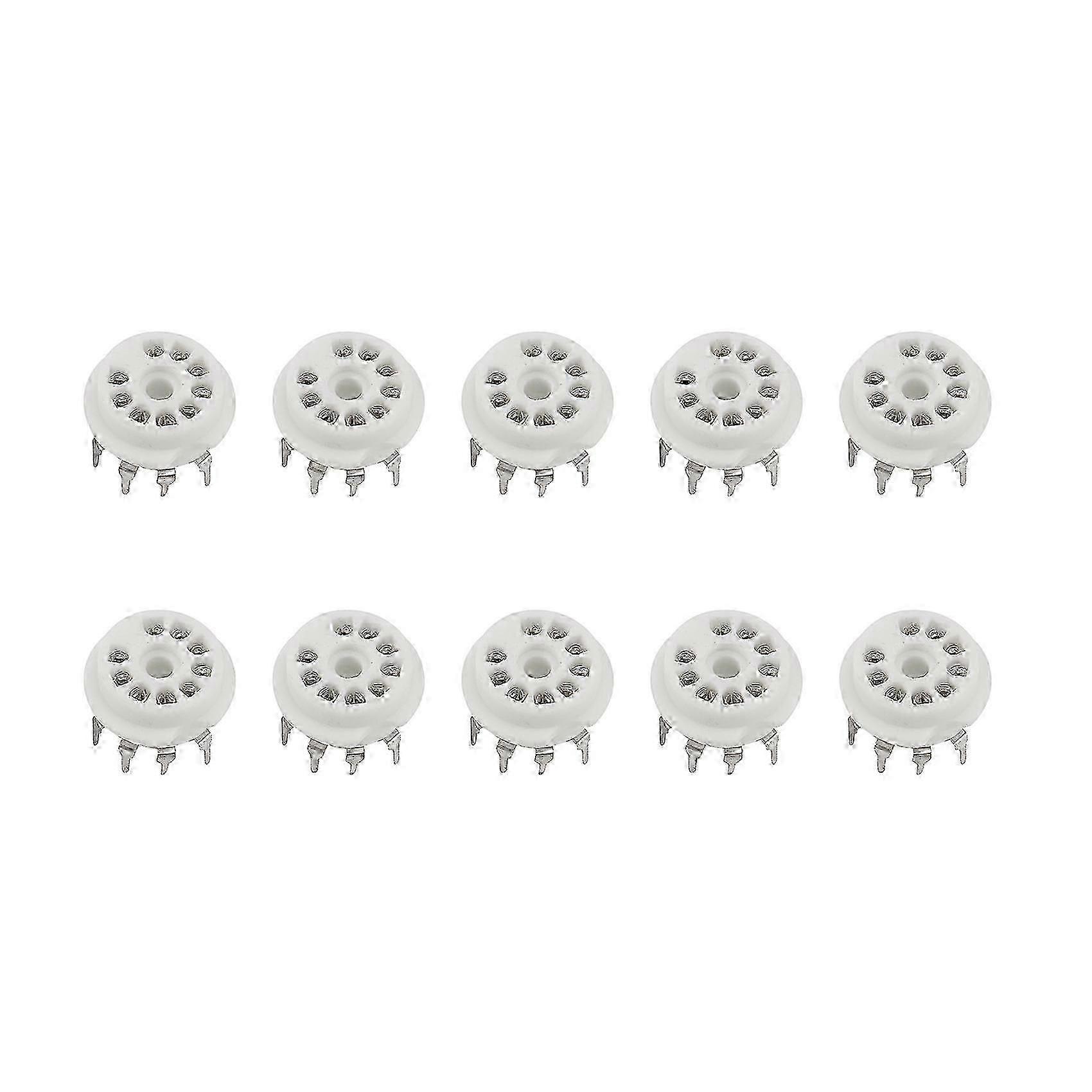 10PCS PCB 9Pin 陶瓷 B9A 真空管插座音频 HIFI DIY 放大器，适用于 12AX7 12AU7 12AT7 ECC81 ECC82