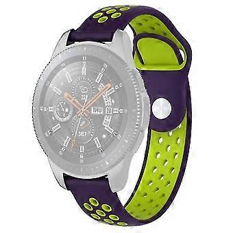 Connected Double colour watch band for Galaxy 46mm (purple mint green)