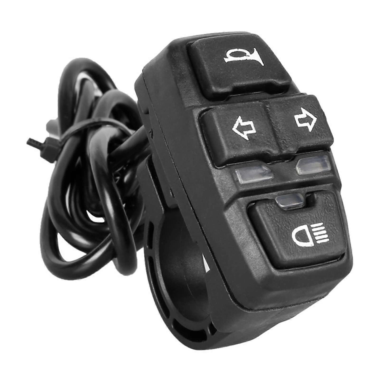 Indicator Switch for E-Bikes, 3-in-1 Multifunctional Headlight, Horn, and Indicator Control for Electric Scooters, 48V Compatibility