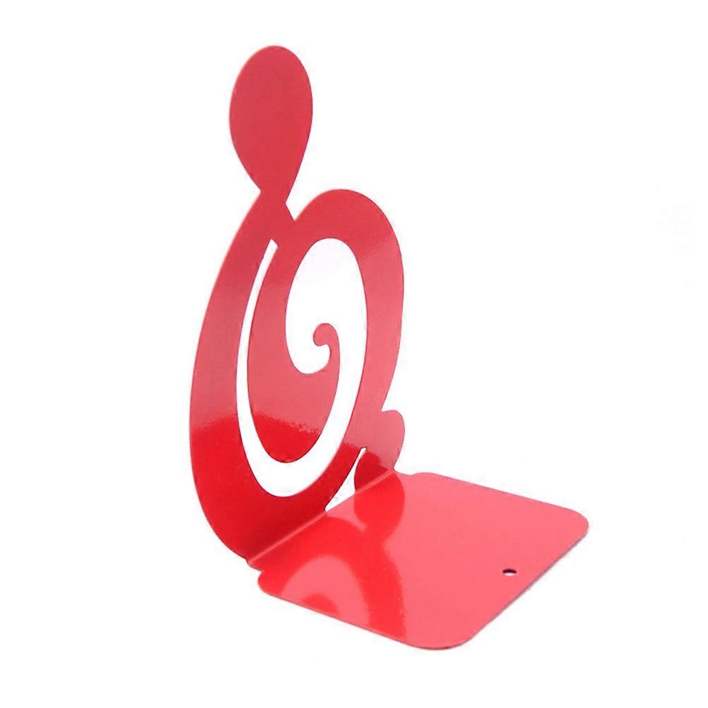 Desktop Organizer Rack Book Holder Stand For Shelf Treble Clef Shaped Red Non-Slip 1Pair