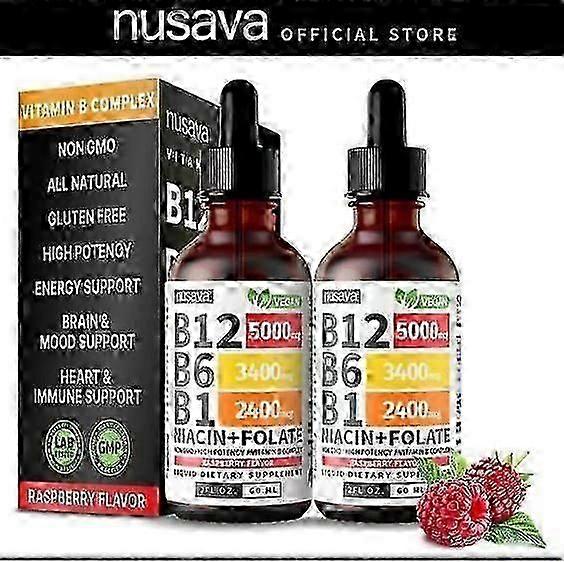 (2 包)维生素 B12 和 B6 滴剂,舌下含服维生素 B 复合物 - B 12 -CN 新品