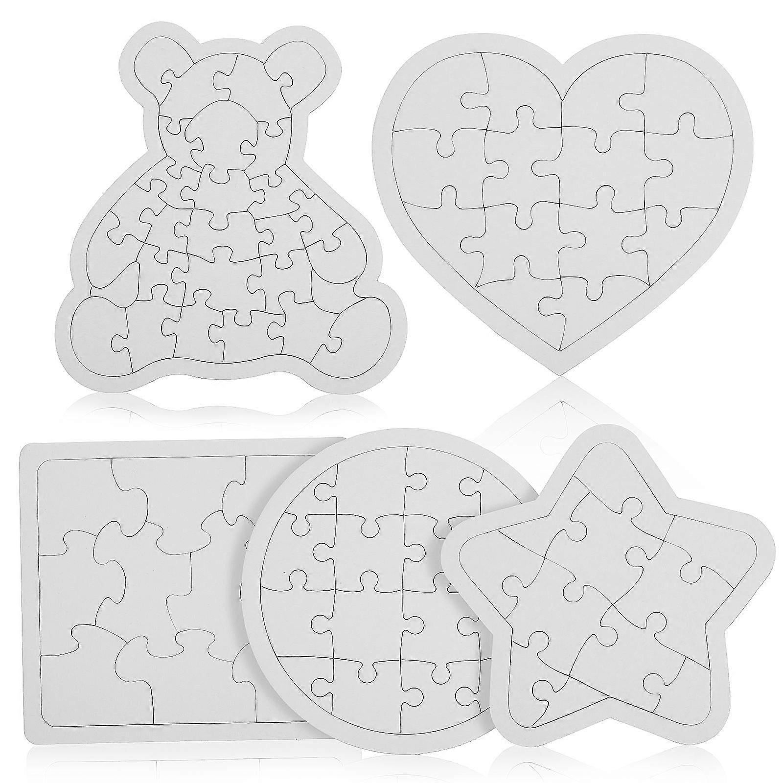 5Pcs Round Blank Jigsaw Puzzles For Painting And Individual Design Great For Hand-Eye Coordination And DIY Art Lovers