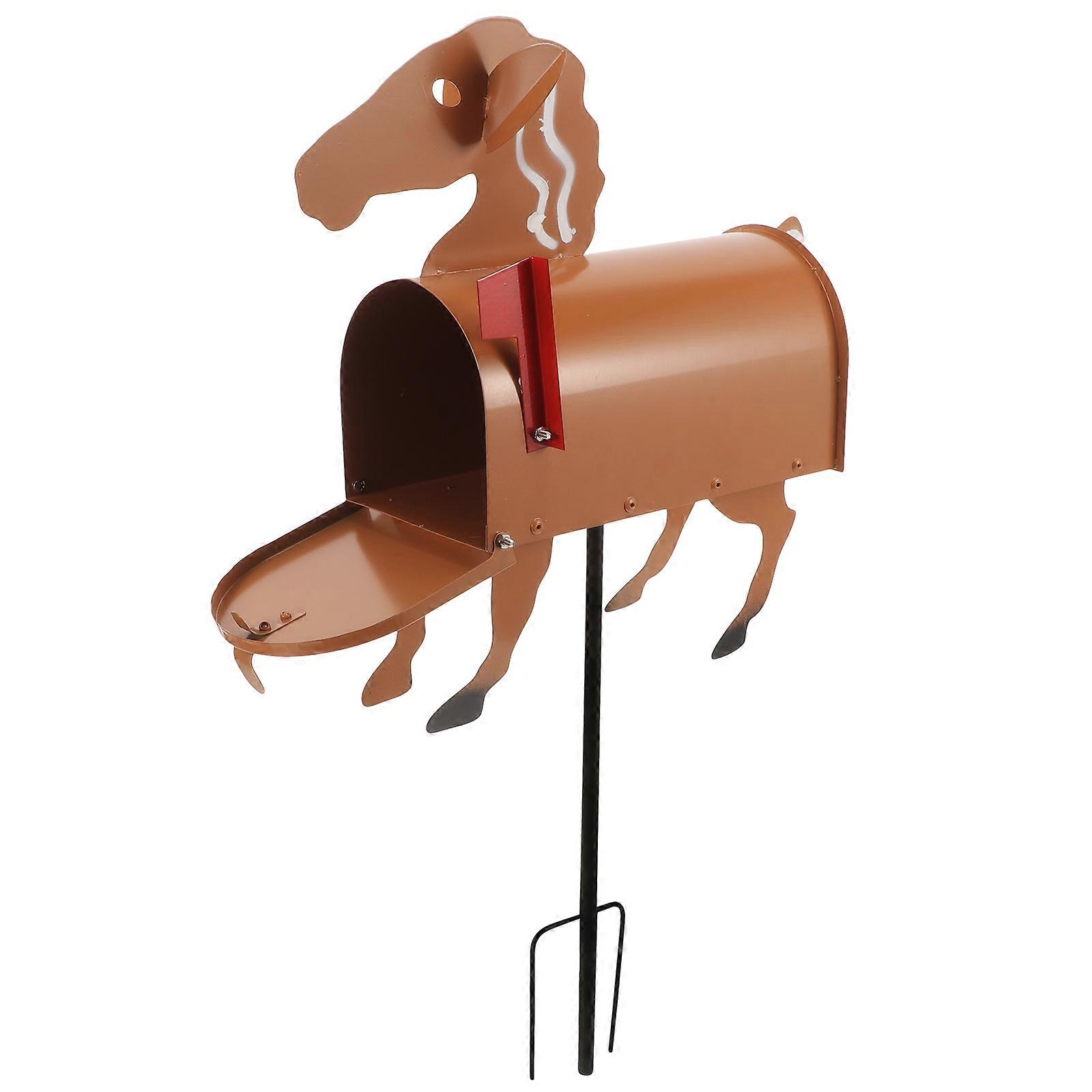 It sounds like you're describing a product listing for a **horse shaped iron mailbox**. Here's a polished and professional product description that