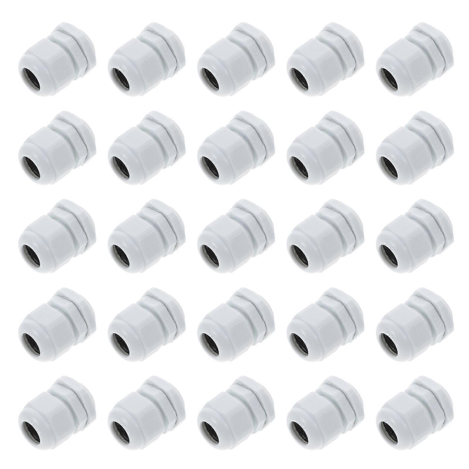 100Pcs Waterproof Cable Gland Connectors Ideal For Daily Use Outdoor Lighting Cables 3X3X1.7CM Round High Impact Strength
