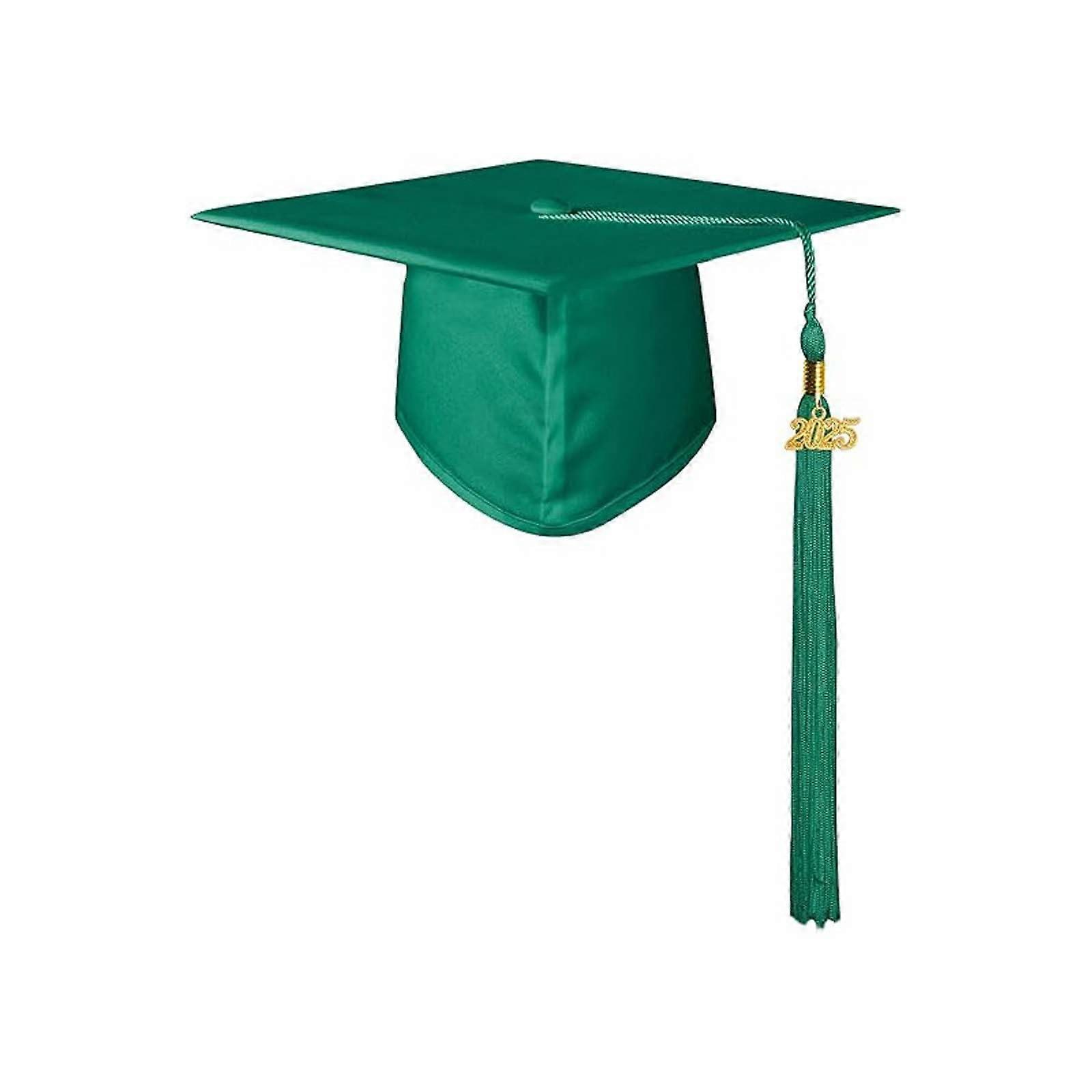 Plain Graduation Hat 2025 Adjustable Green Graduation Cap for Ceremony, Photo Background, and Graduation Party - One Size
