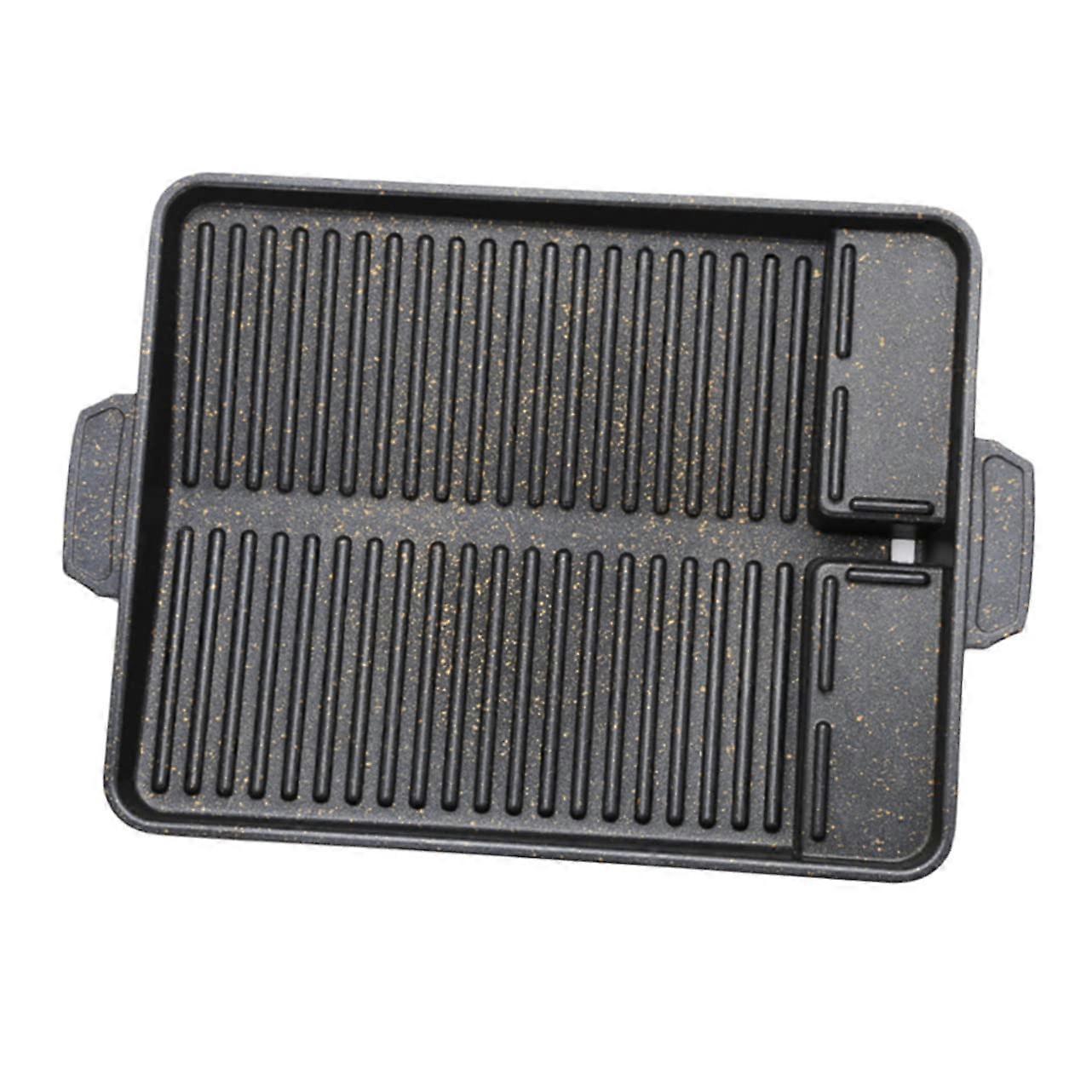 Grill Plate Aluminum Alloy NonStick Coating Large Capacity for BBQ and Grilling Evenings SpaceSaving and Easy to Clean