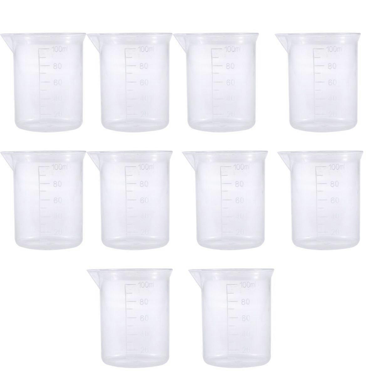 20 PCS 100mL PP Plastic Graduation Beakers Measuring Cups Liquid Container