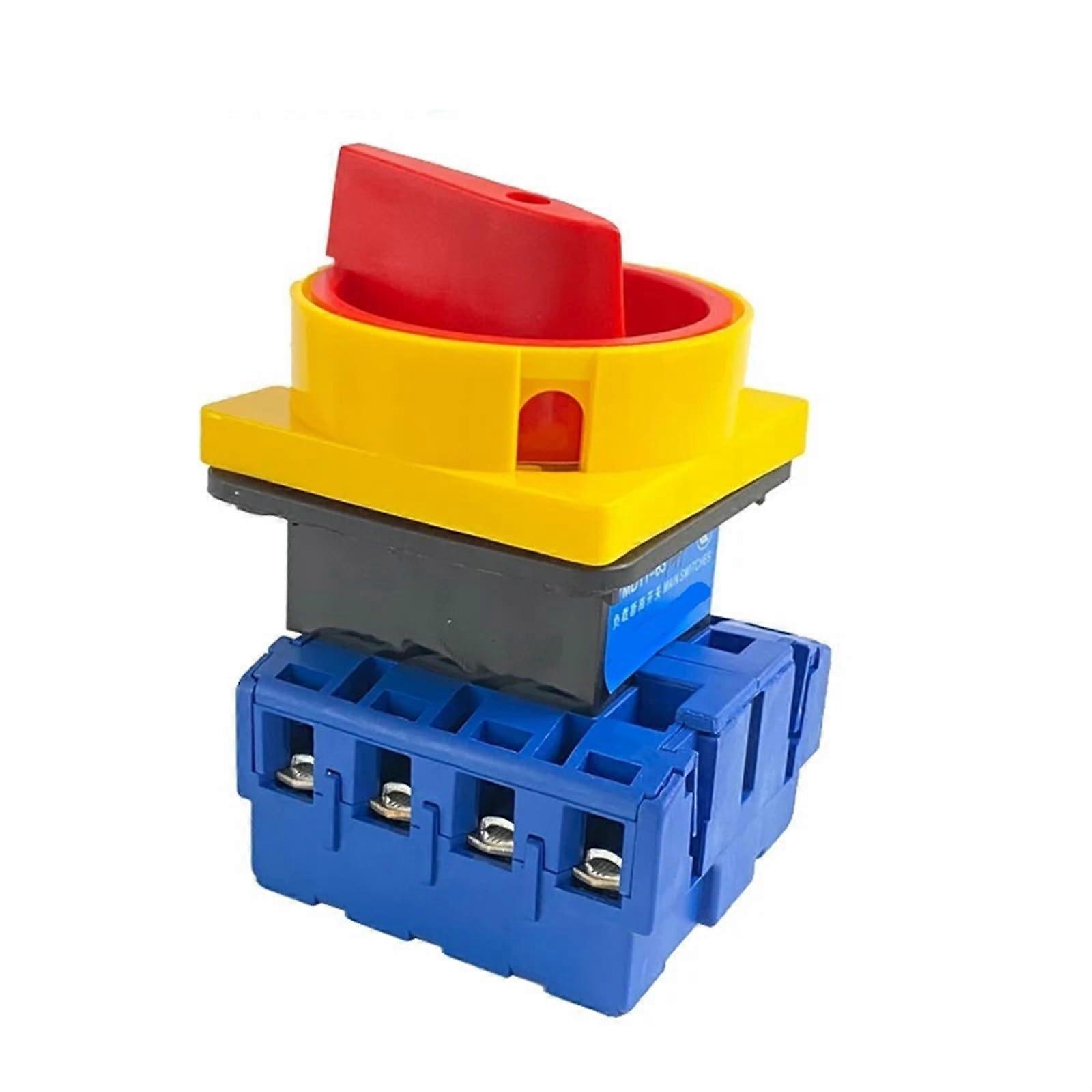 1 x 63A 4 Phase 2 Position On/Off Toggle Switch Disconnector with Padlock Panel Rotary Switch YMD1163A/4P