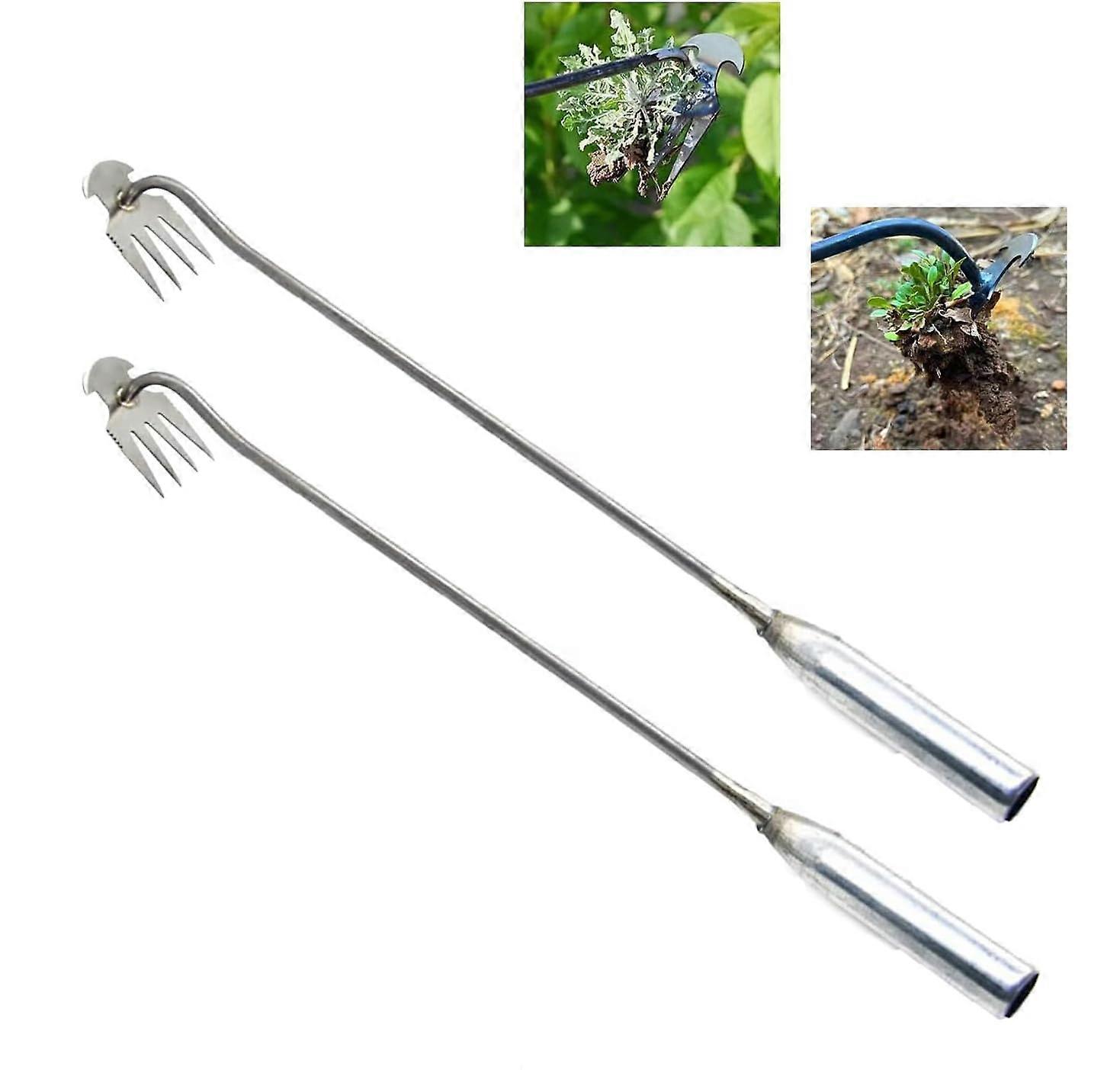 Weeding Tool Set of 2, Uprooting Hand Weeding Tools with Ergonomic Handles for Garden and Landscaping