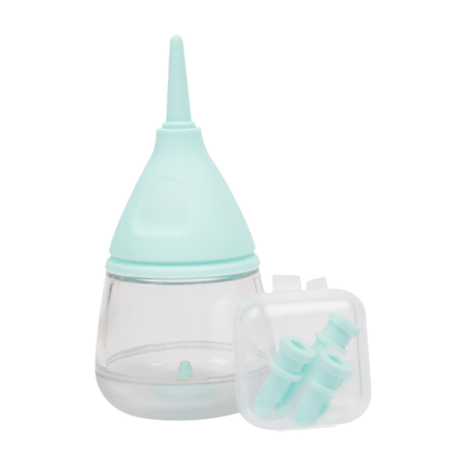 Kitten Feeding Bottle Set 35ml with Replaceable Nipples for Puppies and Small Animals, Travel-Friendly, Blue