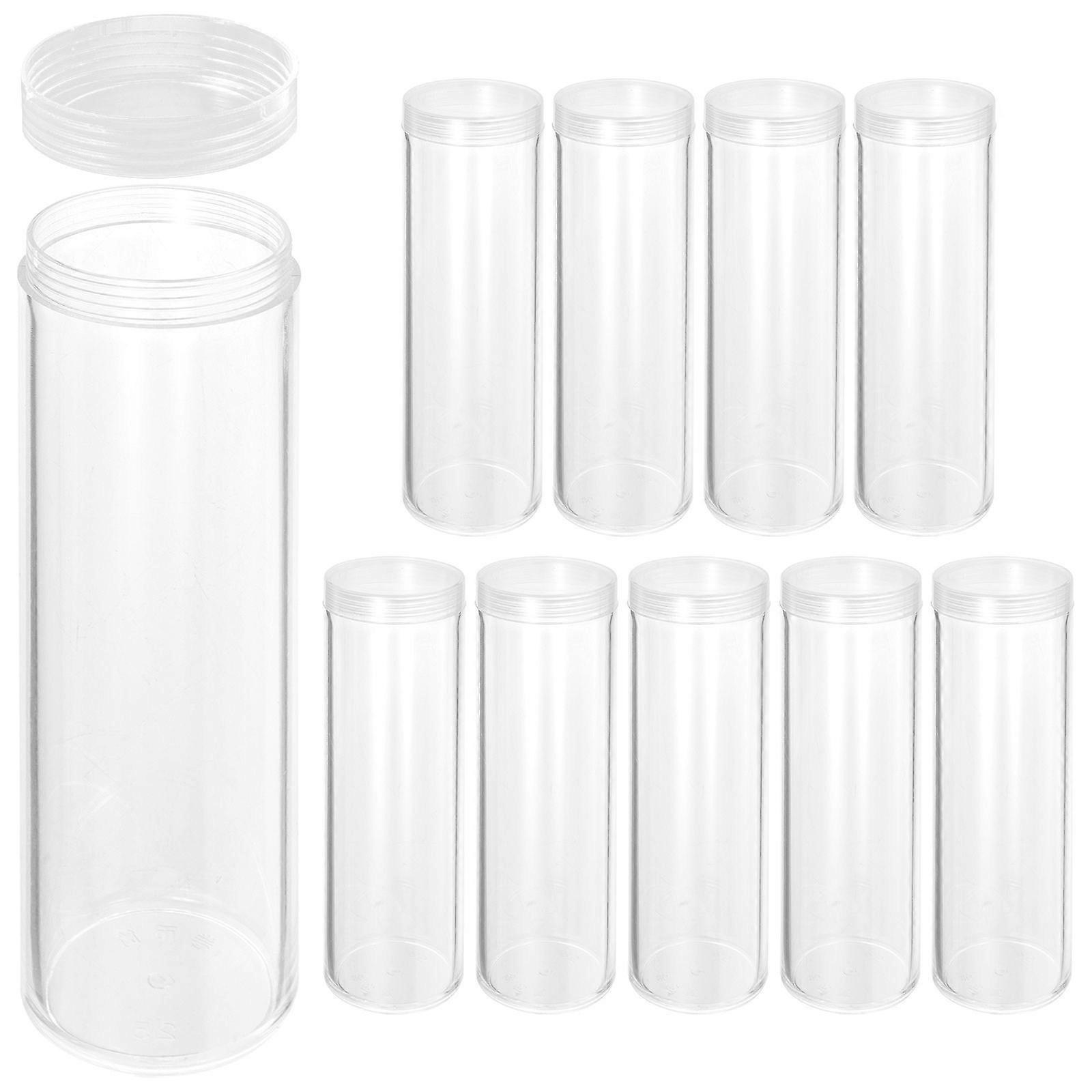 10pcs Coin Storage Tubes Collectibles Coin Collecting Holder Coin Storage Container