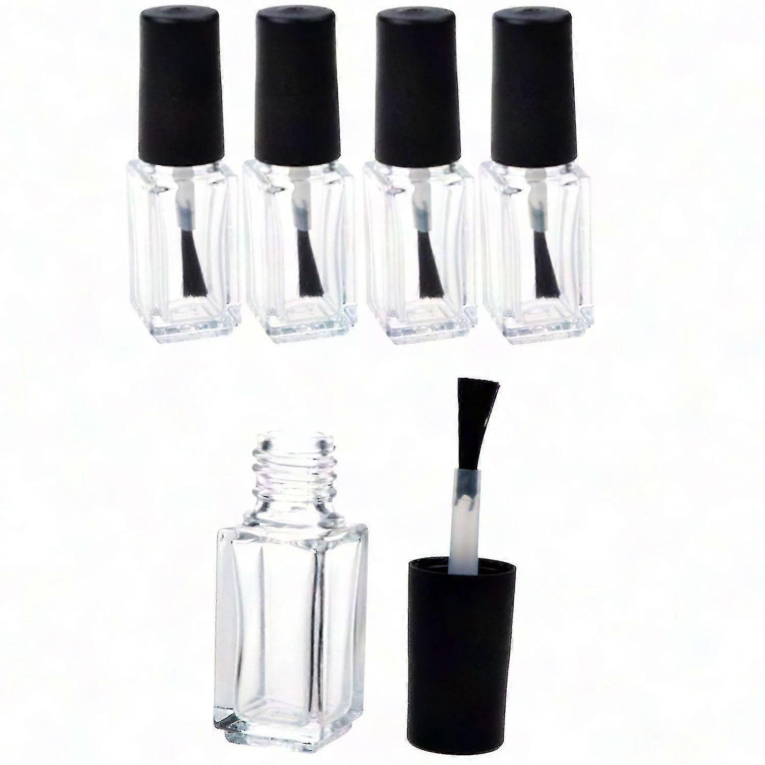 5 Pack 5ml Empty Clear Glass Nail Polish Bottles