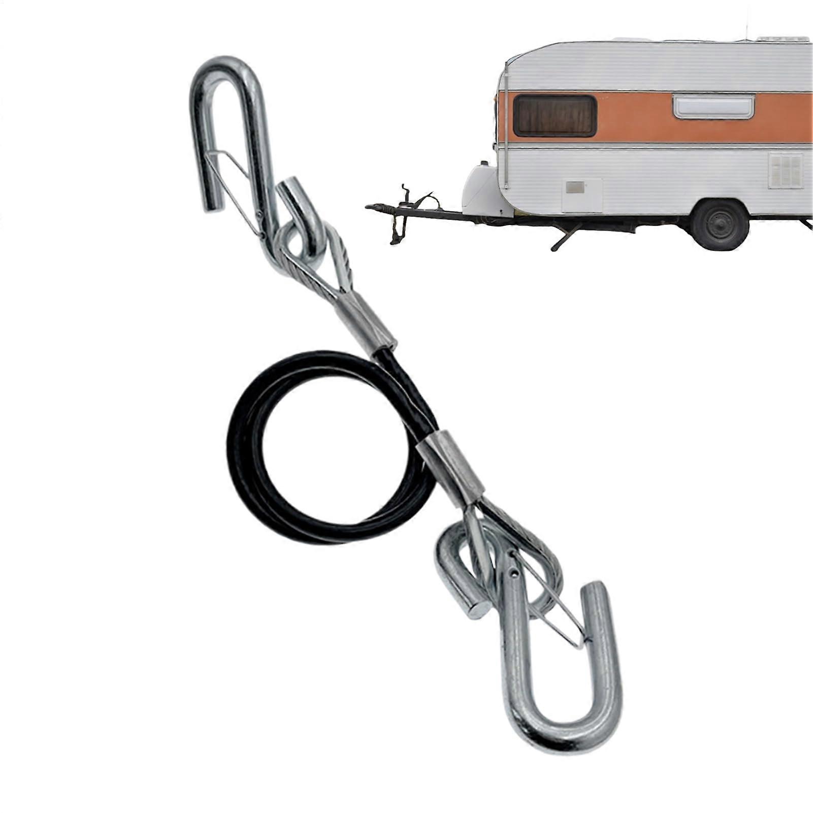 Trailer Breakaway Cable - 70 cm Safety Rope with S-Hooks, High Load Capacity Towing Accessory for Trailers