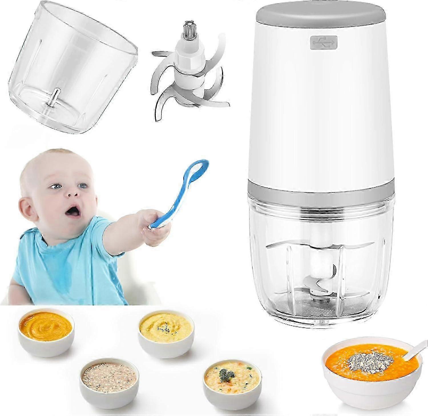 Mini elektrisk foodprocessor 300 ml til blendning af spædbørnsernæring
