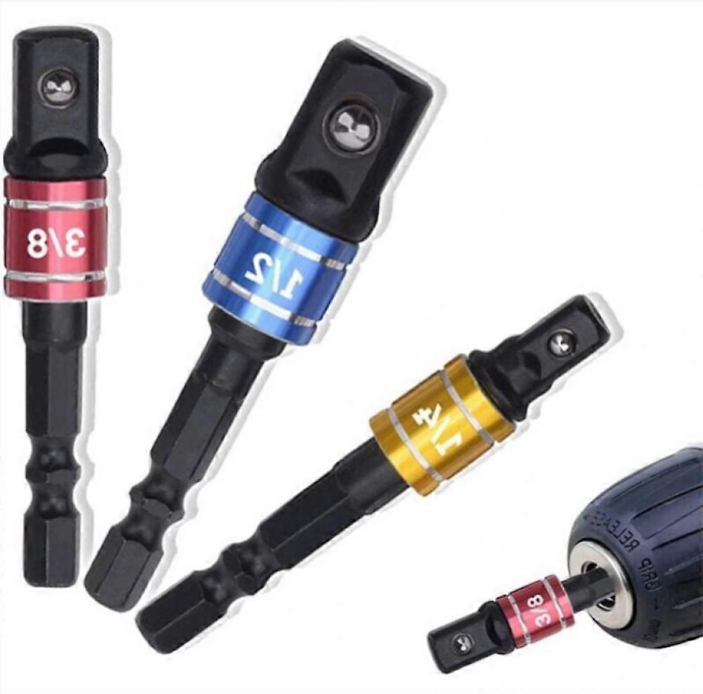 Socket Holder Adapter 1/4" 3/8" 1/2" Socket Holder Adapter for Impact Driver Socket Holder Adapter Impact Driver Socket Drill Driver Colored Extensio