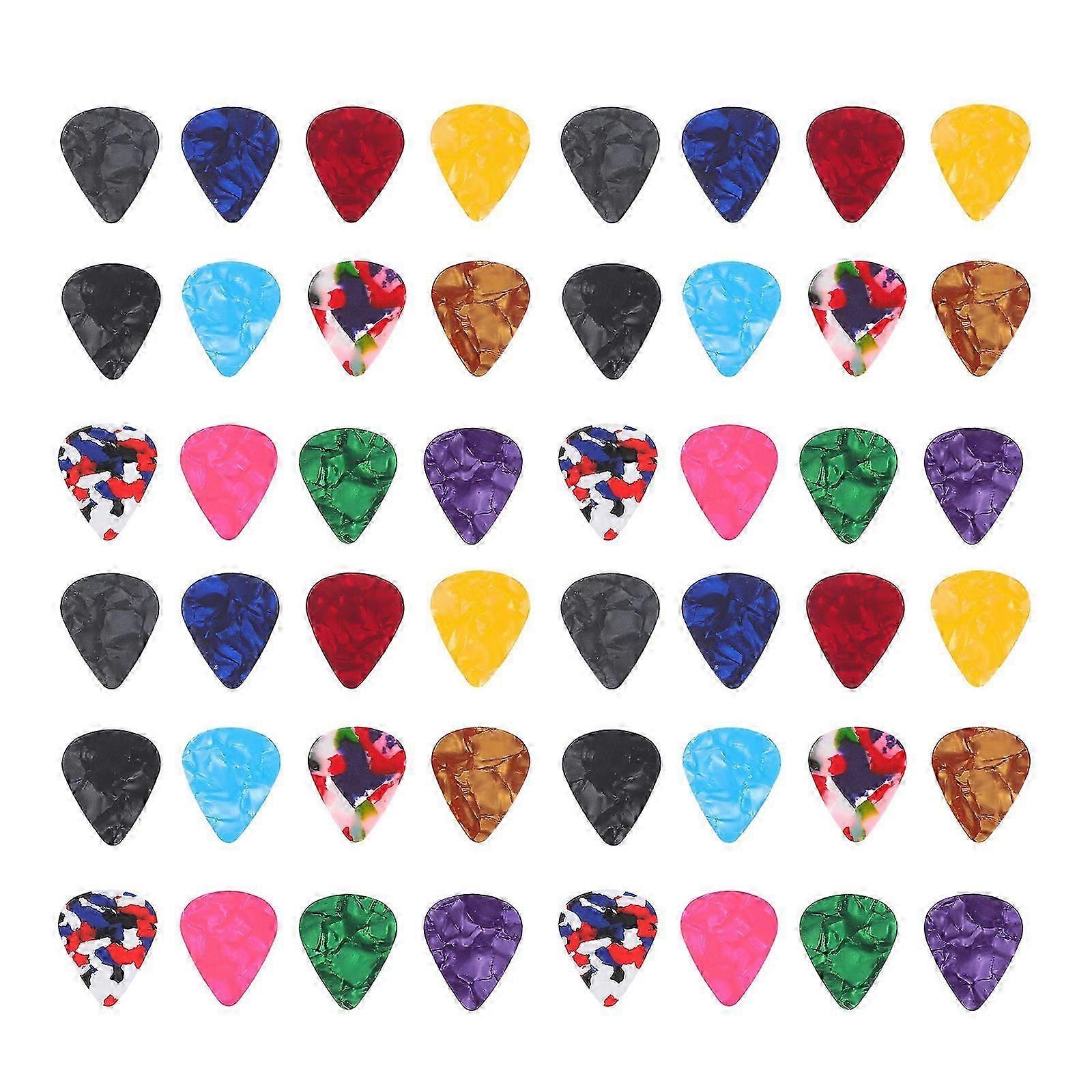 Mjuka gitarrplockar för elektrisk akustisk bas skyddar fingrarna förbättrar ljudet bred design blandad färg 100 st bra