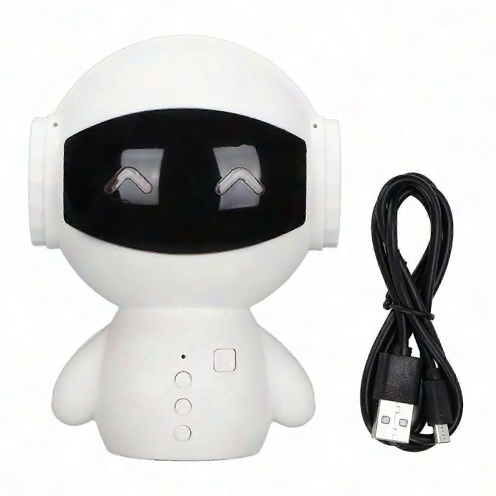 M10 Smart Bluetooth Speaker Portable Mini Robot Speaker with Memory Card & Aux Input MP3 Playback White