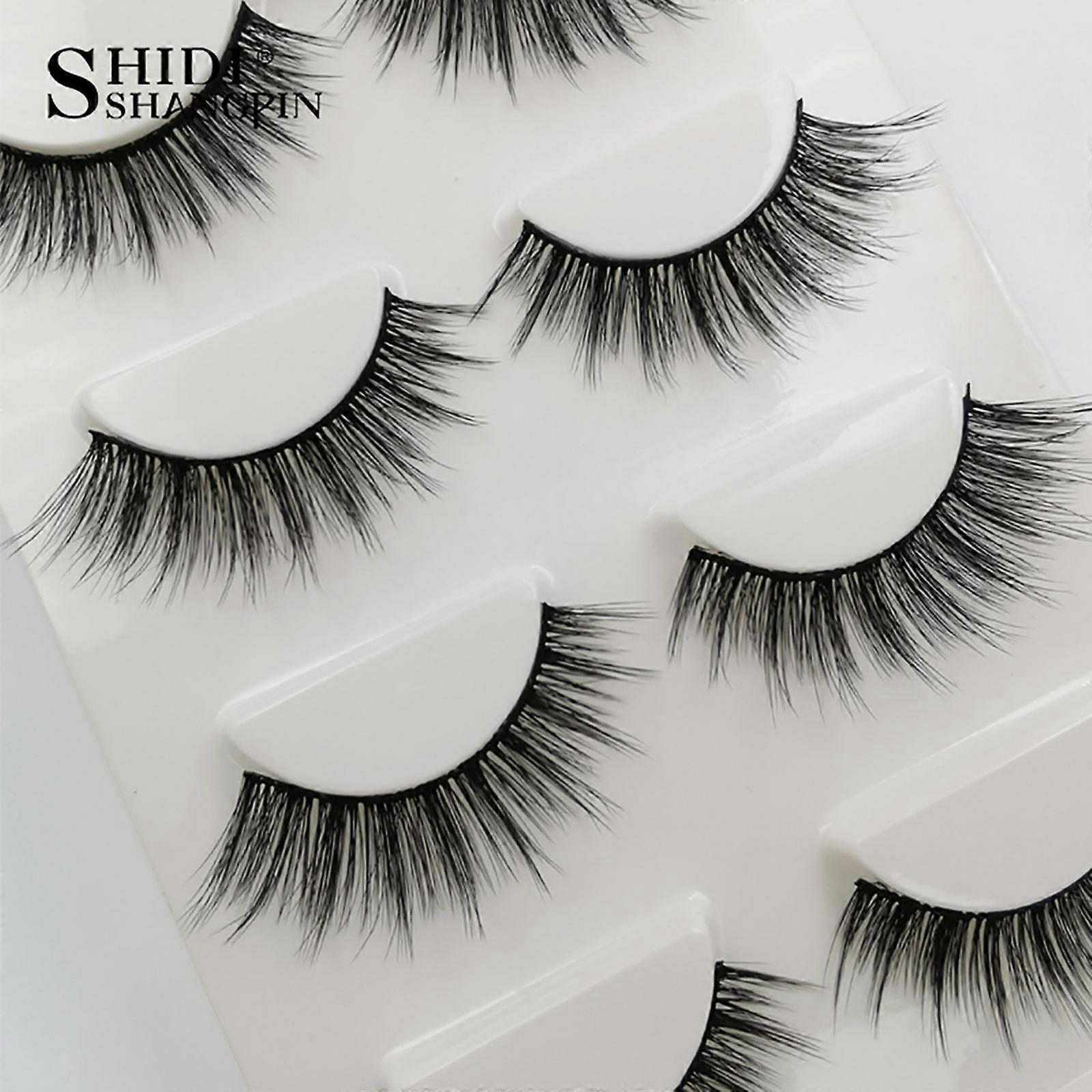 Anself SHIDISHANGPIN 4 Pairs 3D Fake Eyelashes False Eyelashes for Eye Makeup Natural Long Thick Lashes