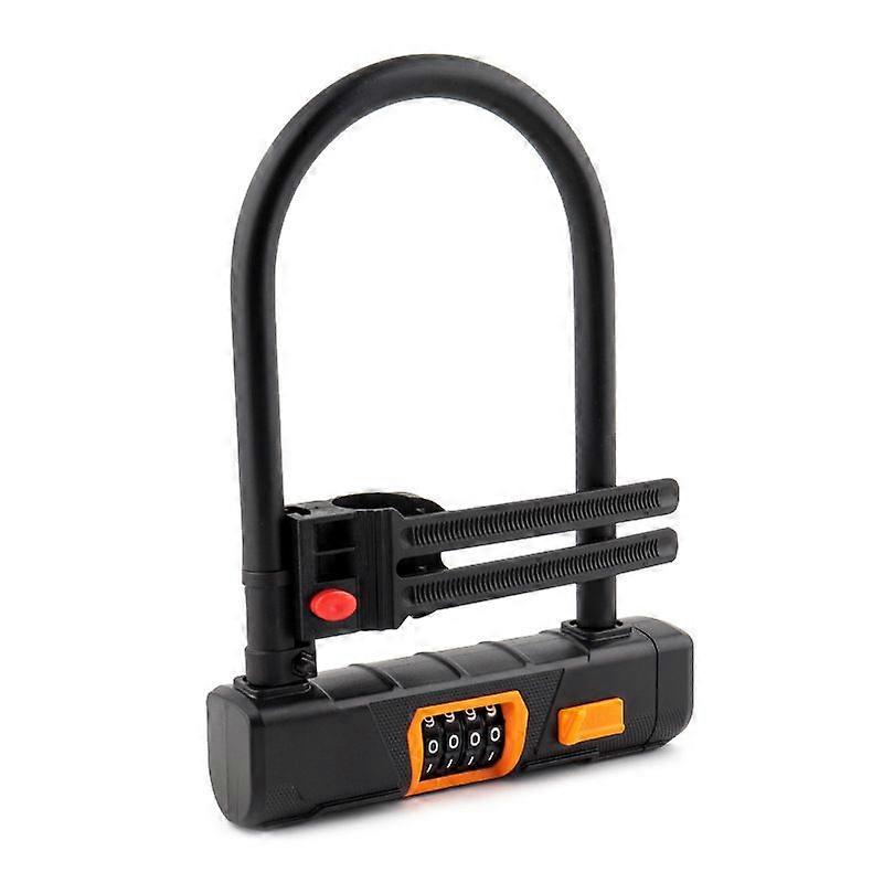 Bicycle lock, 4-digit resettable combination lock for bicycles, security lock for electric bicycles, scooters, motorcycles, tricycles