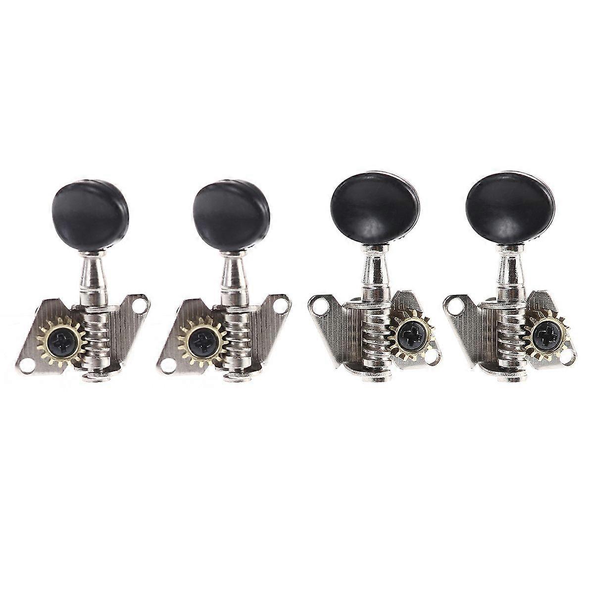 4pcs 2R2L Ukulele Keys Tuning Pegs Machine Heads Tuners for Ukulele 4 String Guitar with Black Button