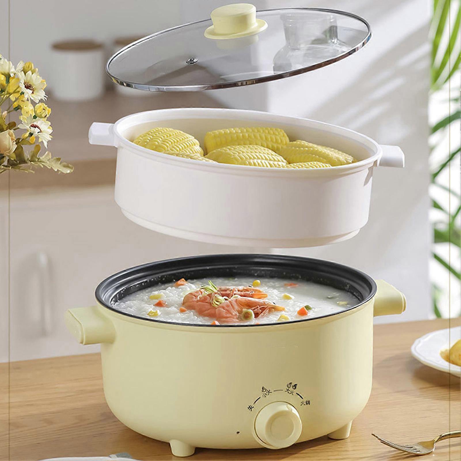 Quick Heating Mini Electric Cooking Pot Adjustable Temp Home Use