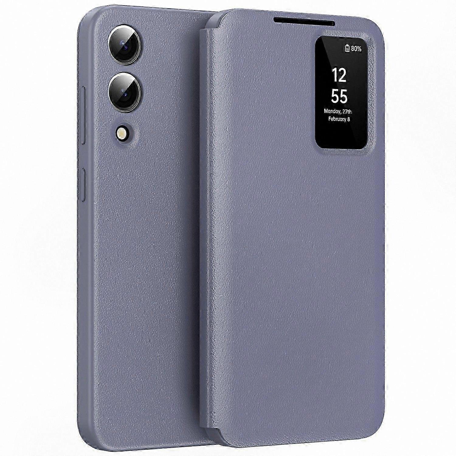 Smart View Window Phone Case with Card Holder for Galaxy S25 Edge-Compatible Models