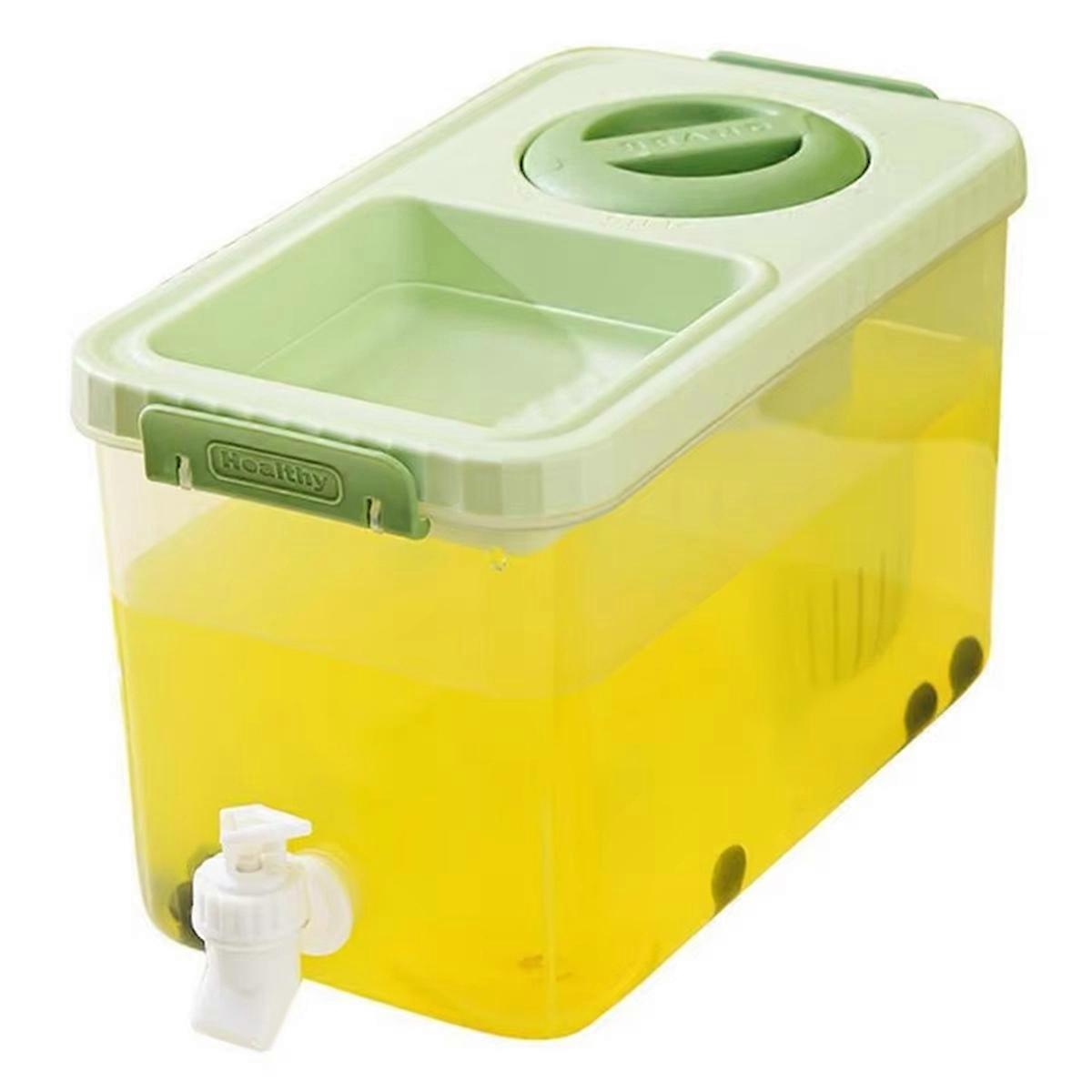 4L Beverage Dispenser for Fridge - Clear Leakproof Container with Spigot and Lid, Ideal for Cold Drinks and Juices
