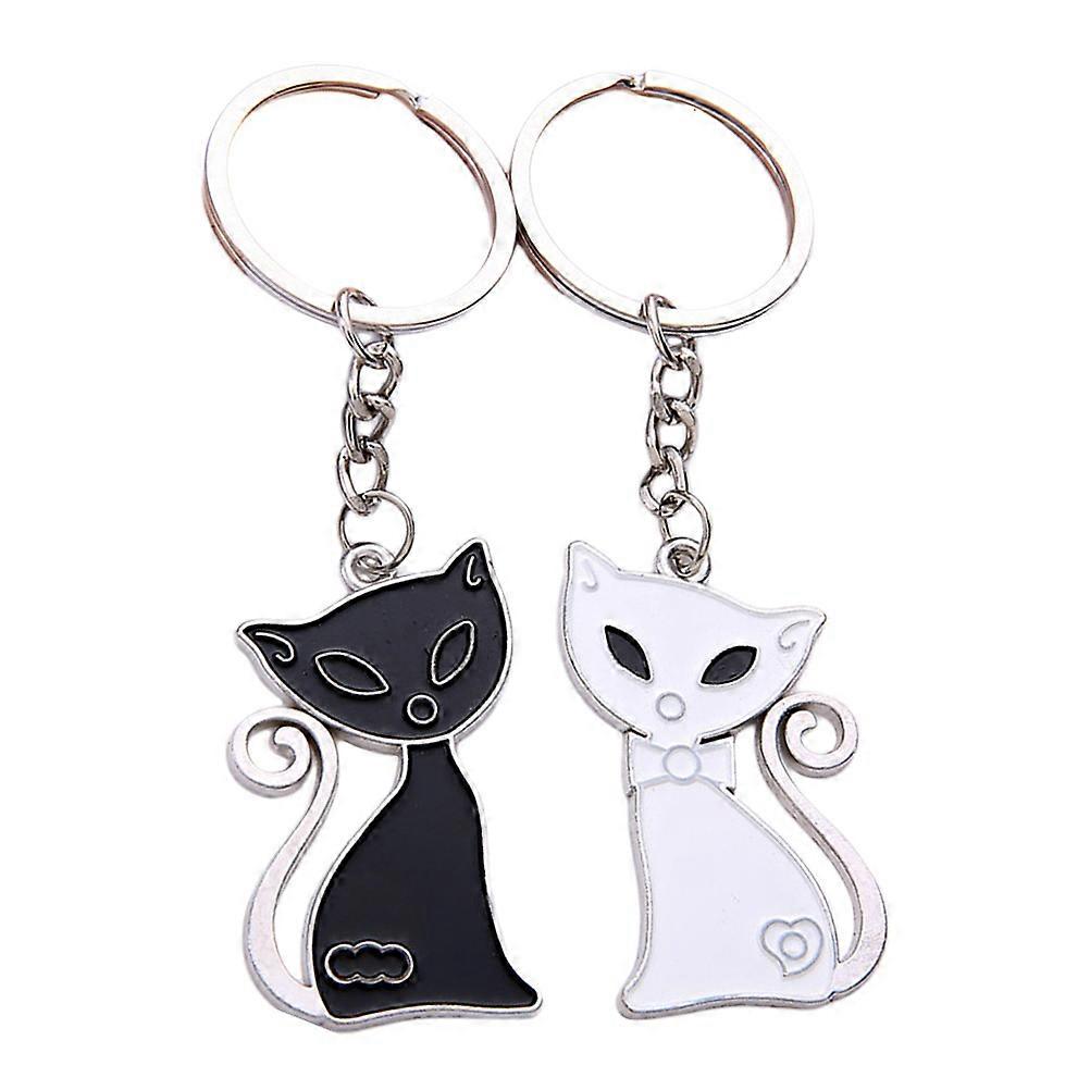 Assorted Color Cat Shape Key Ring 8Pcs Cute Creative Keychain for Couples Decorative Loved Ones