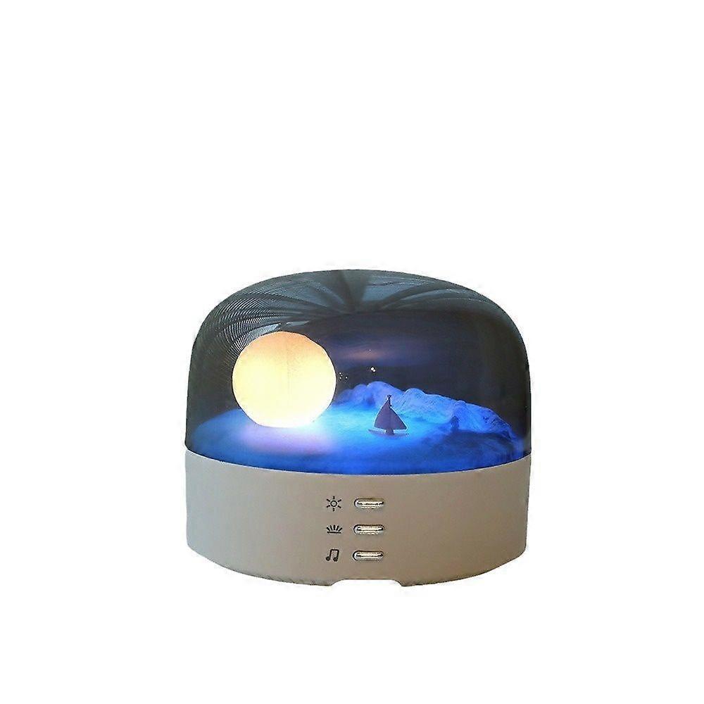 Night Light Bluetooth Speaker Bedside Lamp, Moon Atmosphere Lamp Bedside Lamp Bluetooth Music Lamp Portable USB Rechargeable LED Lamps for Dorm Room D