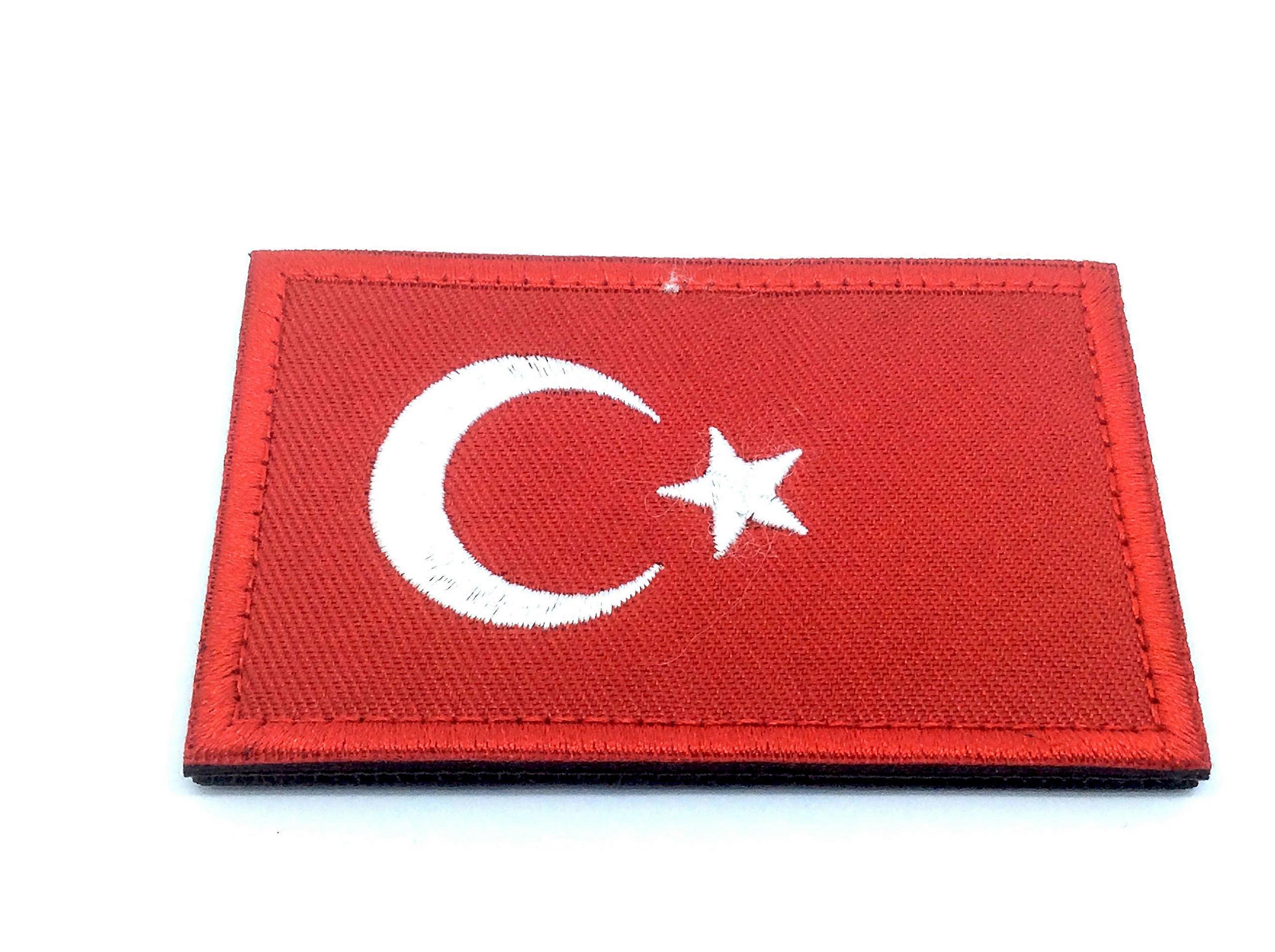 Turkey Turkish Flag Patch Embroidered Red And White For Airsoft And Paintball Gear