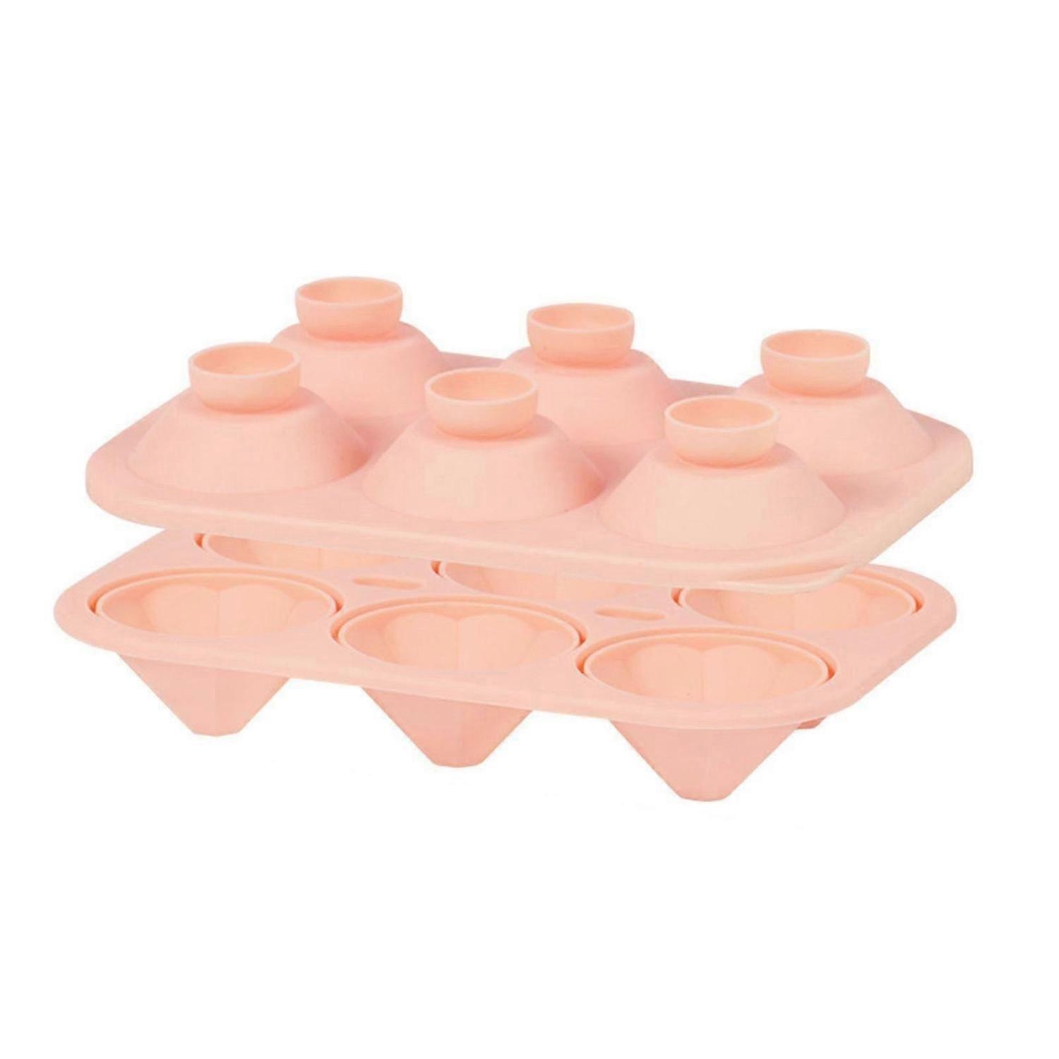 6 Grid Ice Cube Mold Diamond Shape Whiskey Ice Balls Maker for Cocktail Silicone