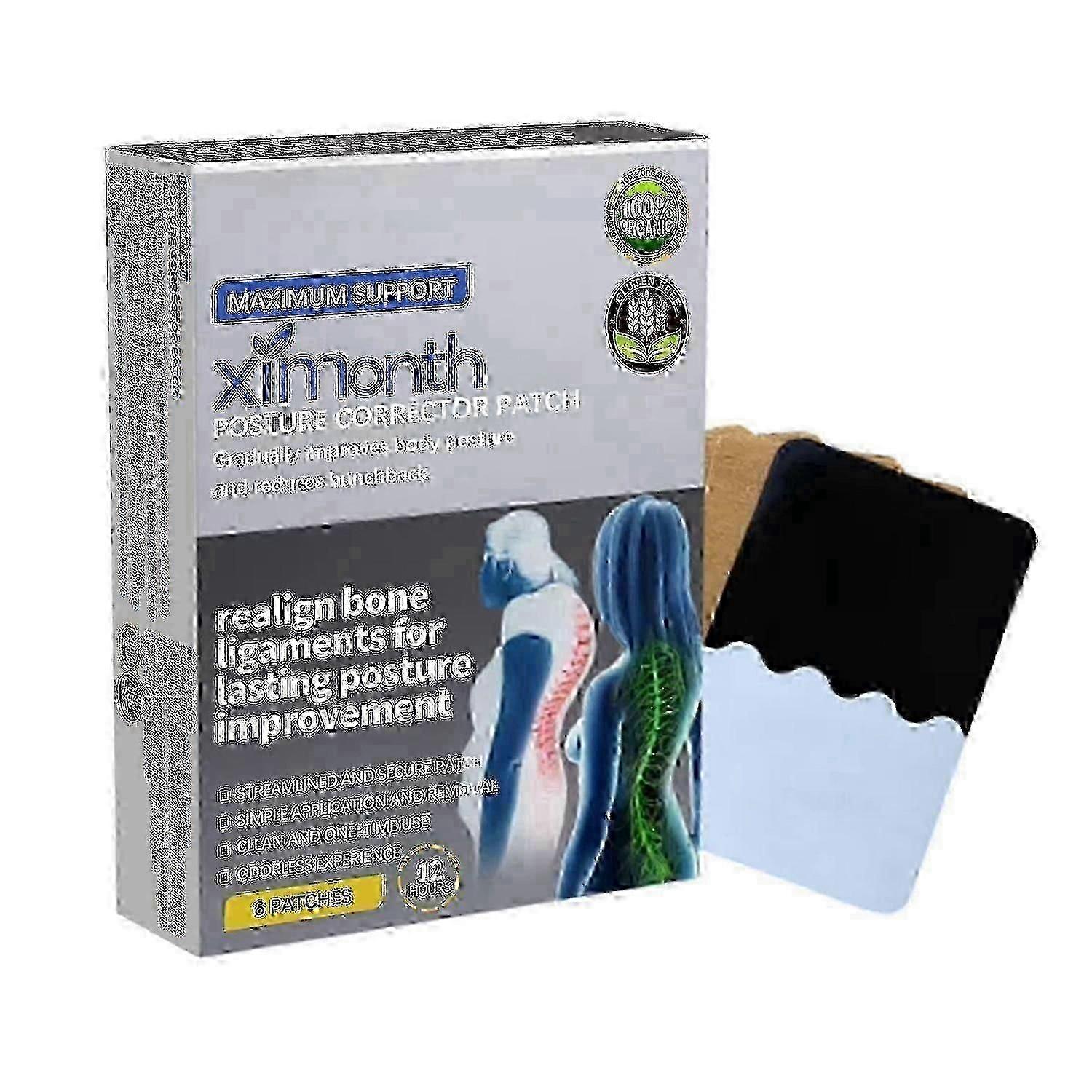Ximonth Postural Correction Patch, Shoulder Lumbar Spine Back Posture Correction Back Anti-Hunchback