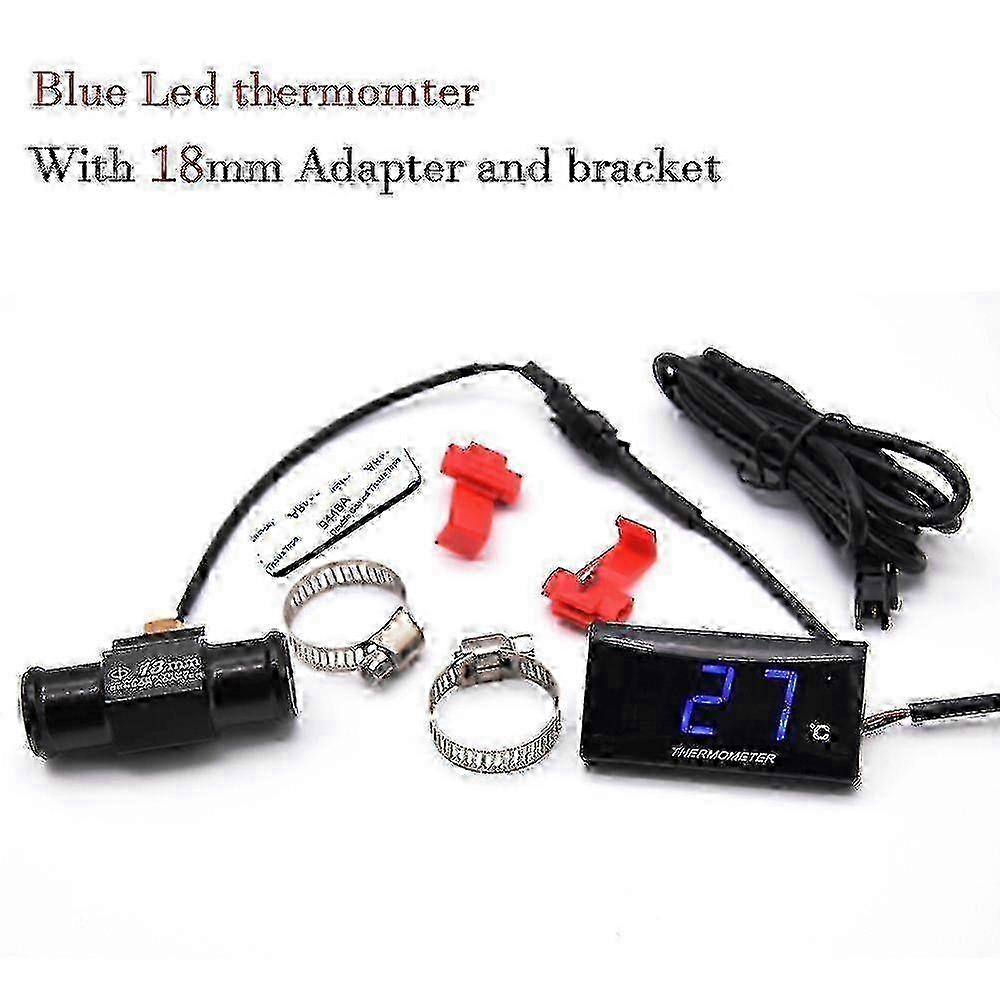 LCD Digital Water Temp Meter for KOSO Racing Scooter - Universal Gauge with Adapter & Bracket