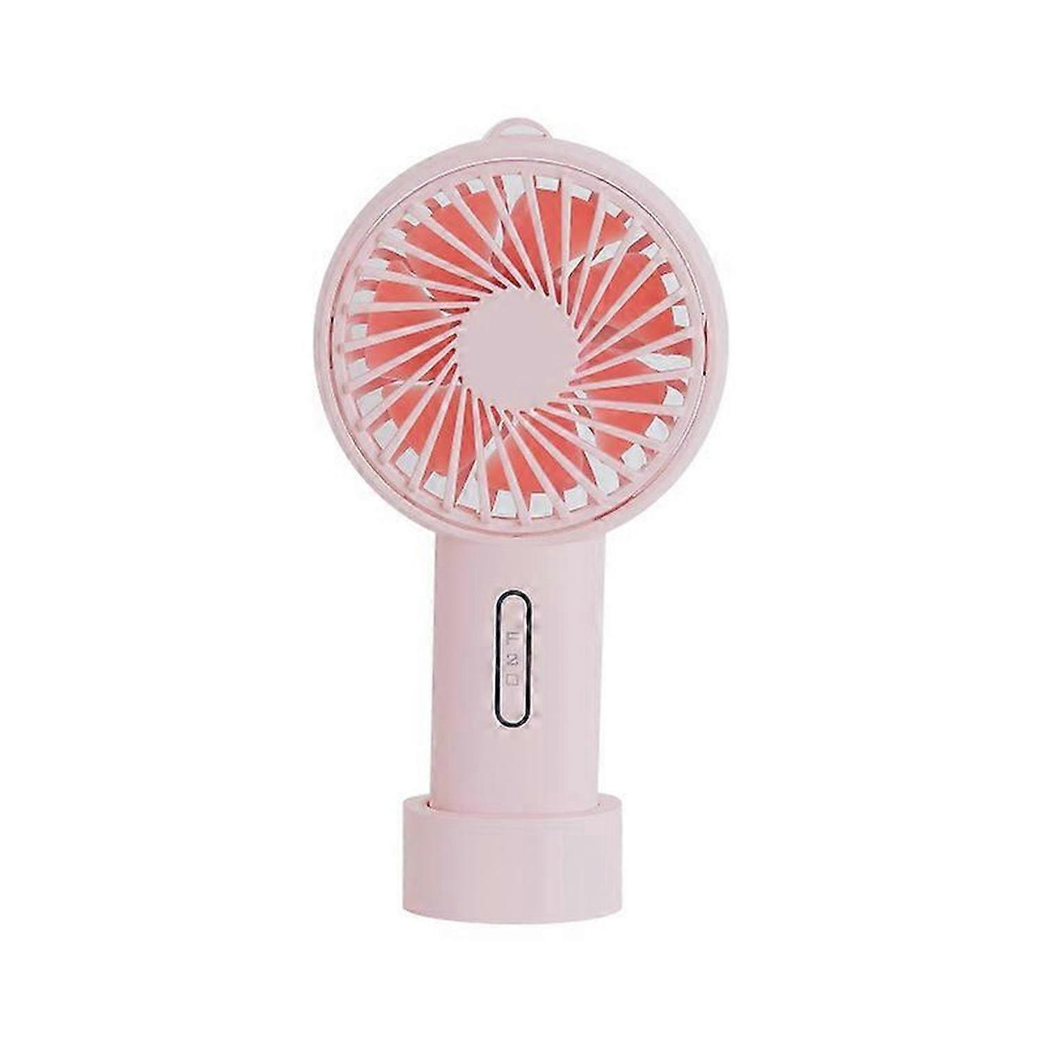 Portable Fan 3 Speed Adjustment Detachable Dock USB Rechargeable Small Fan (pink)