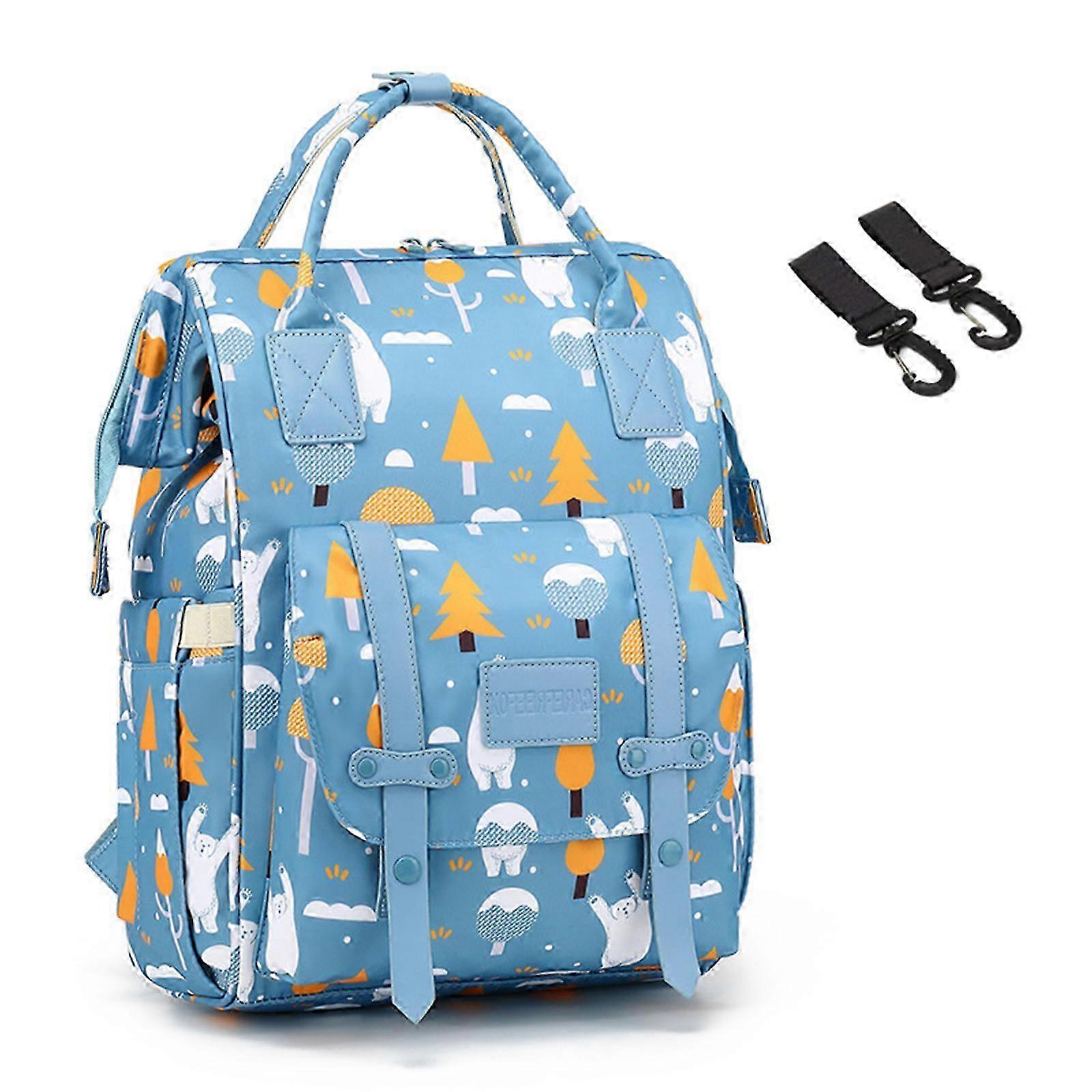 Multi-Purpose USB Diaper Bag with Swing Bear and Hook 2025