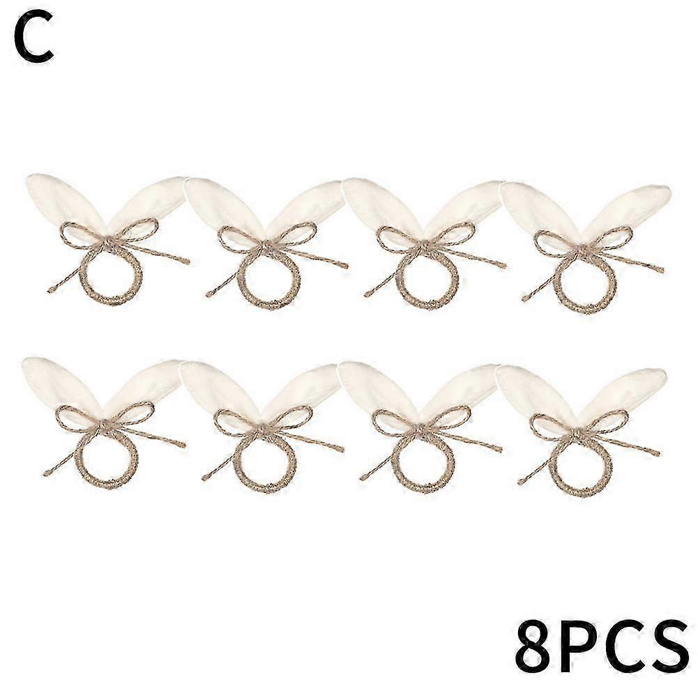 8pcs Easter Egg Western Style Easter Rabbit Decorative Easter Napkin Ring 2025