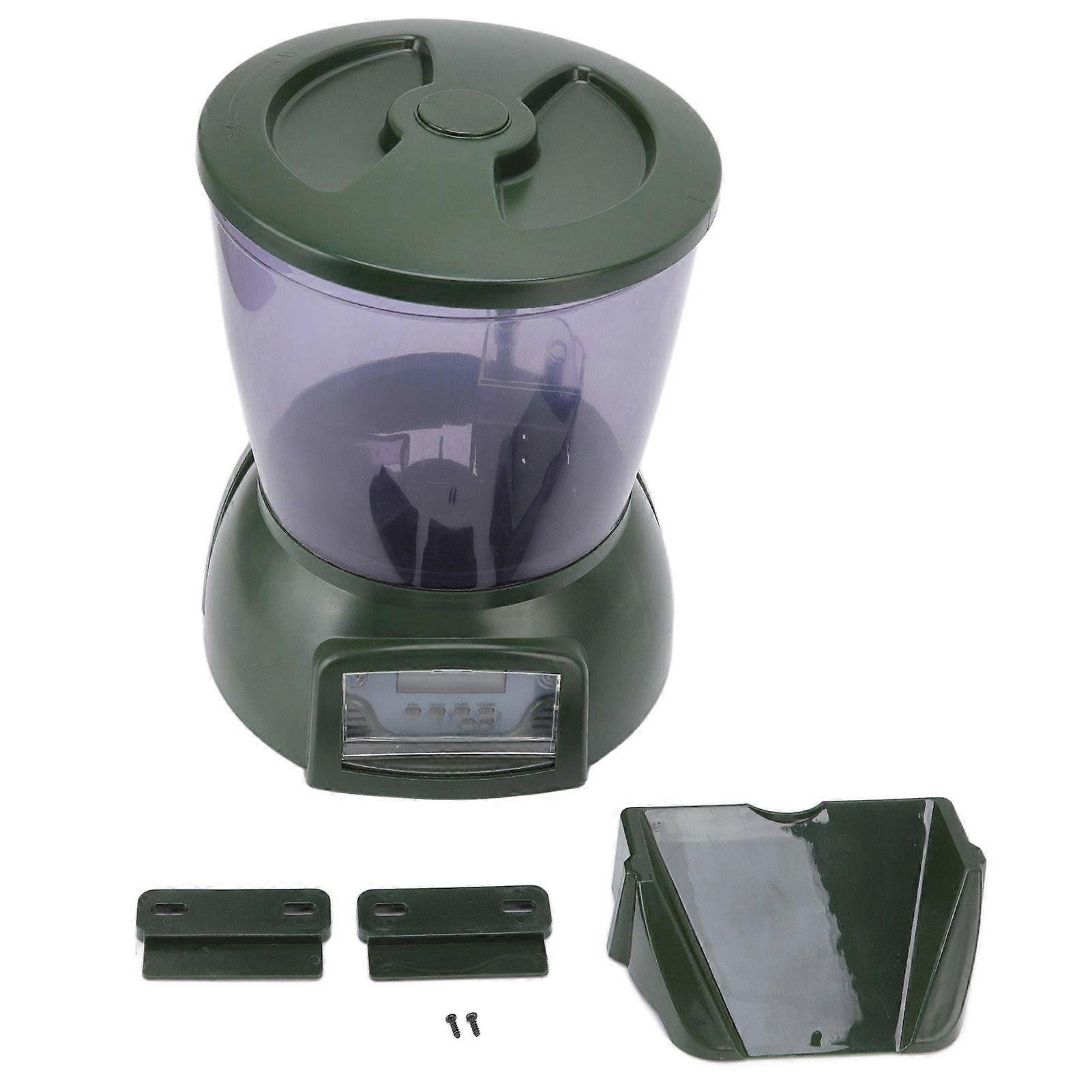 4.25L Automatic Fish Feeder LCD Screen Display Battery Powered Auto Pond Fish Food Dispenser for Fish Tank Aquarium