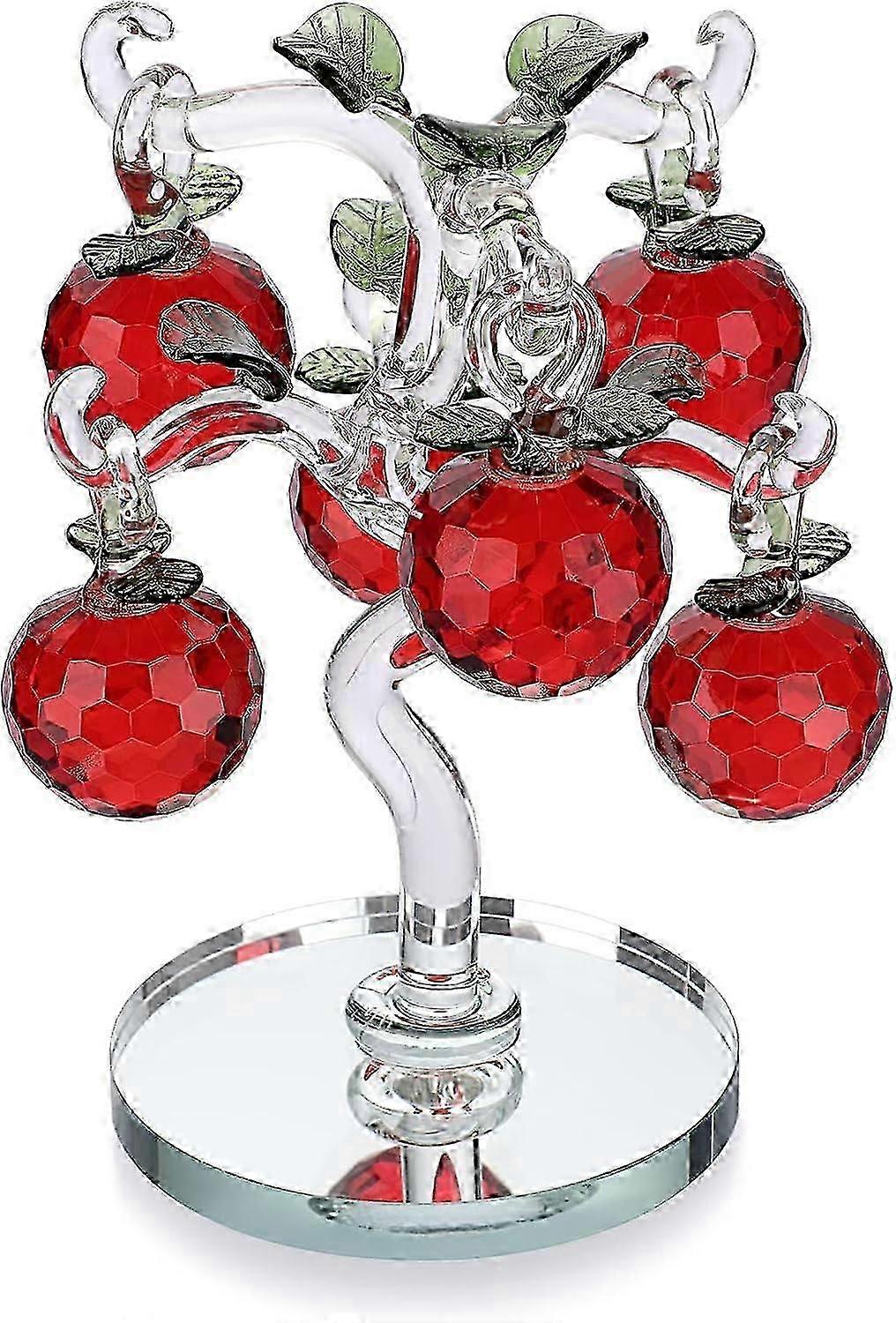 Crystal Glass Apple Tree - Artificial Tree Figurine Ornament Table Decoration Feng Shui Crystal Apple Tree Decoration