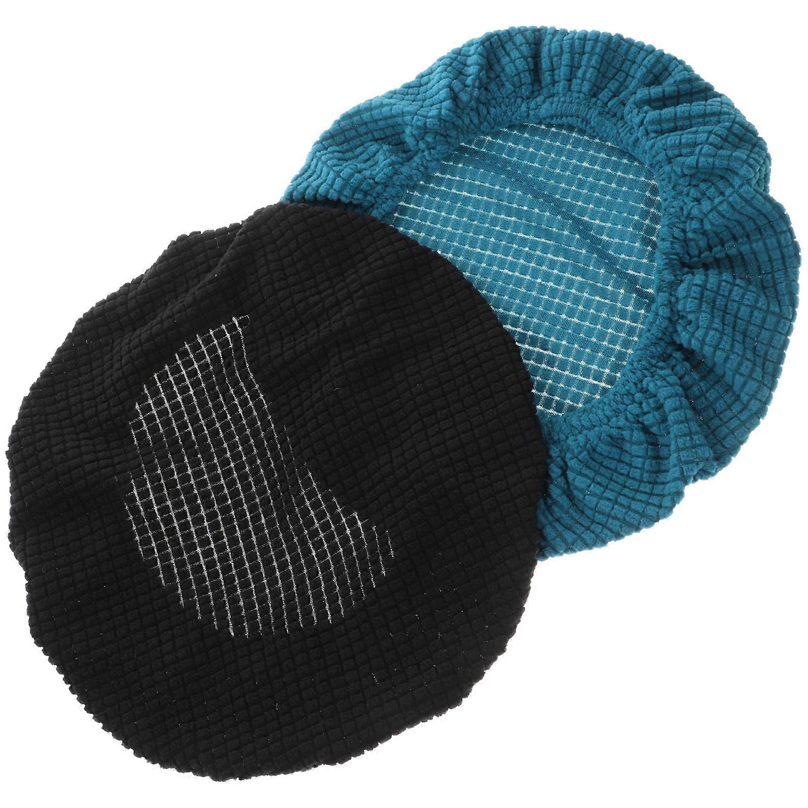 Polyester Round Stool Covers Elastic Seat Protector 2Pcs for Home Use
