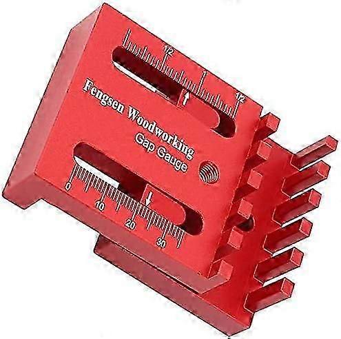 Wooden Tenon Ruler Depth Gauge Sawtooth Ruler Woodworking Measuring Tool Red