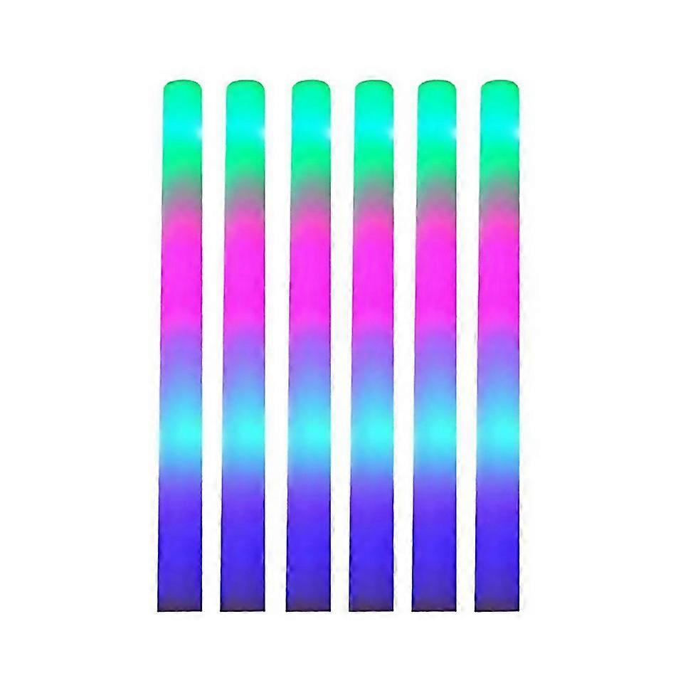 For 6pcs Light Up Foam Sticksled Foam Sticks Glow Batons