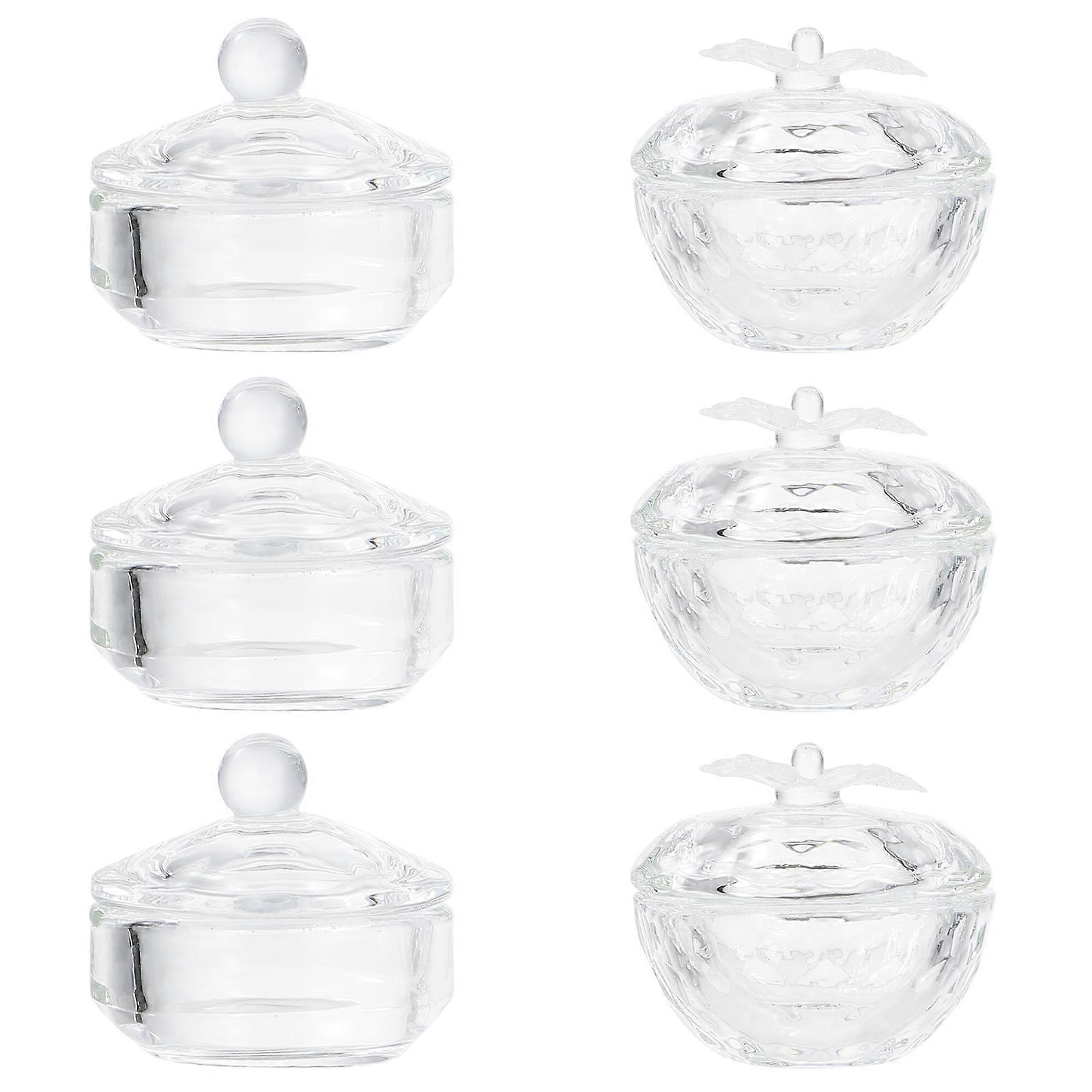 Nail Liquid Holder Small Glass Jars with Lids for DIY Enthusiasts Practical and Safe to Use 6Pcs