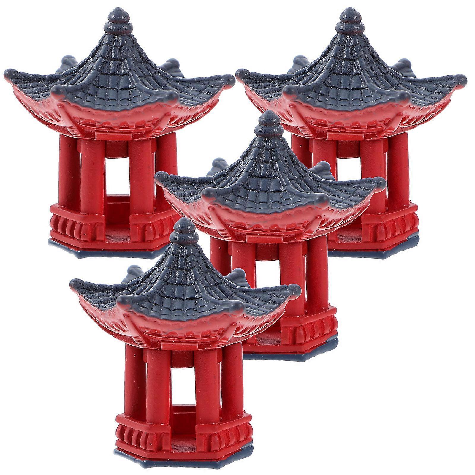 Miniature Pavilion Statue Resin Decoration for Home Garden 40Pcs Set